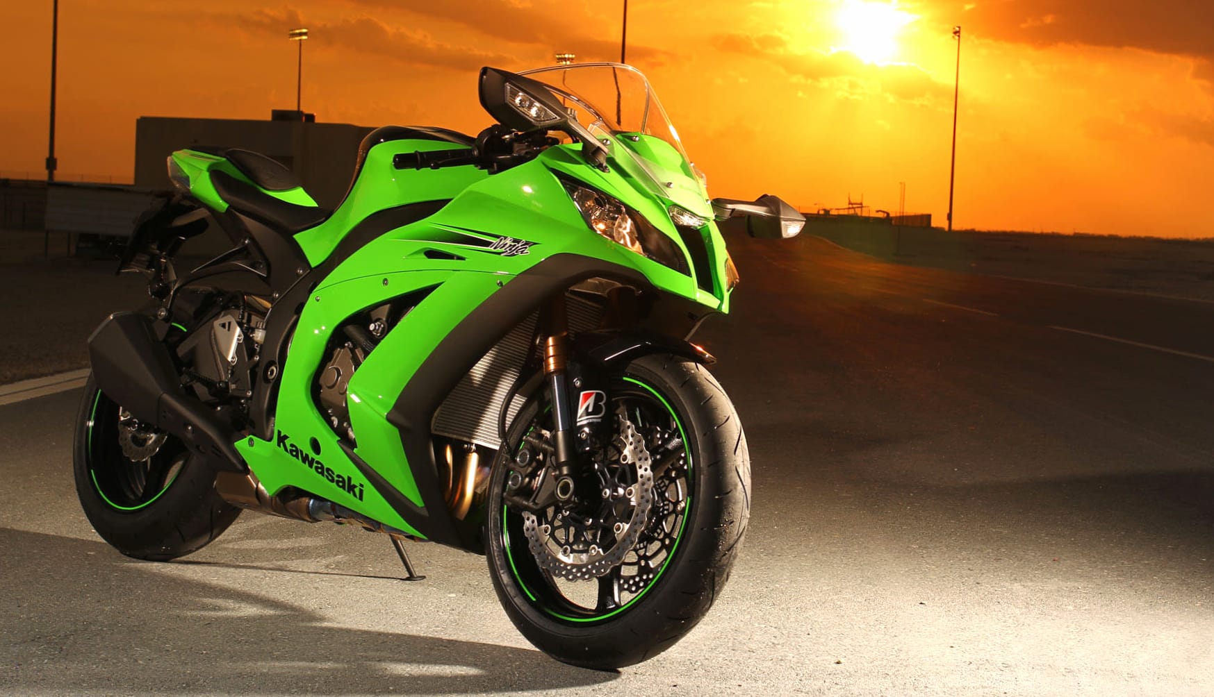 Kawasaki Ninja Sunset Ride wallpapers HD quality