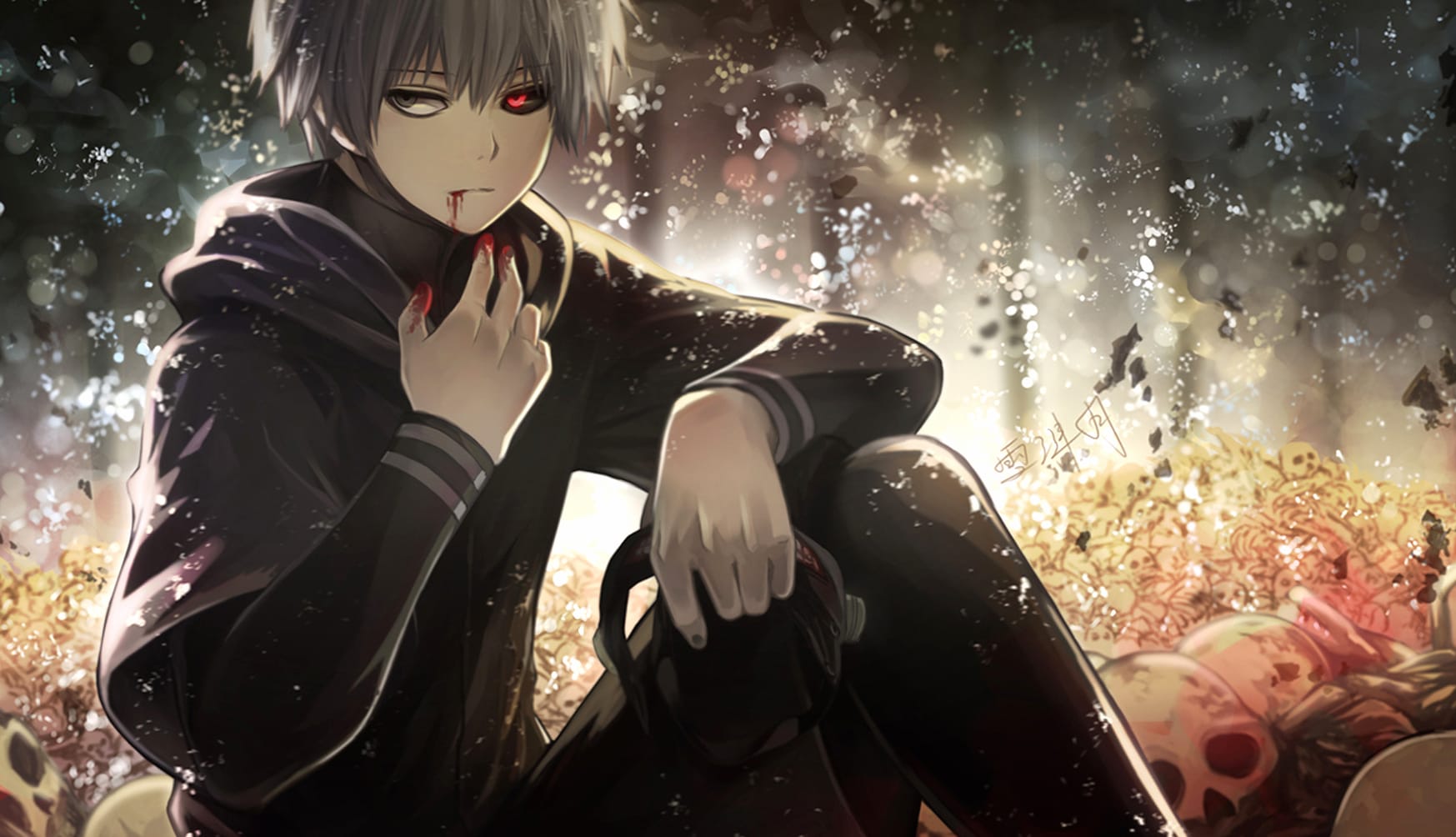 Ken Kaneki in Hoodie - Tokyo Ghoul at 1920 x 1080 HD size wallpapers HD quality