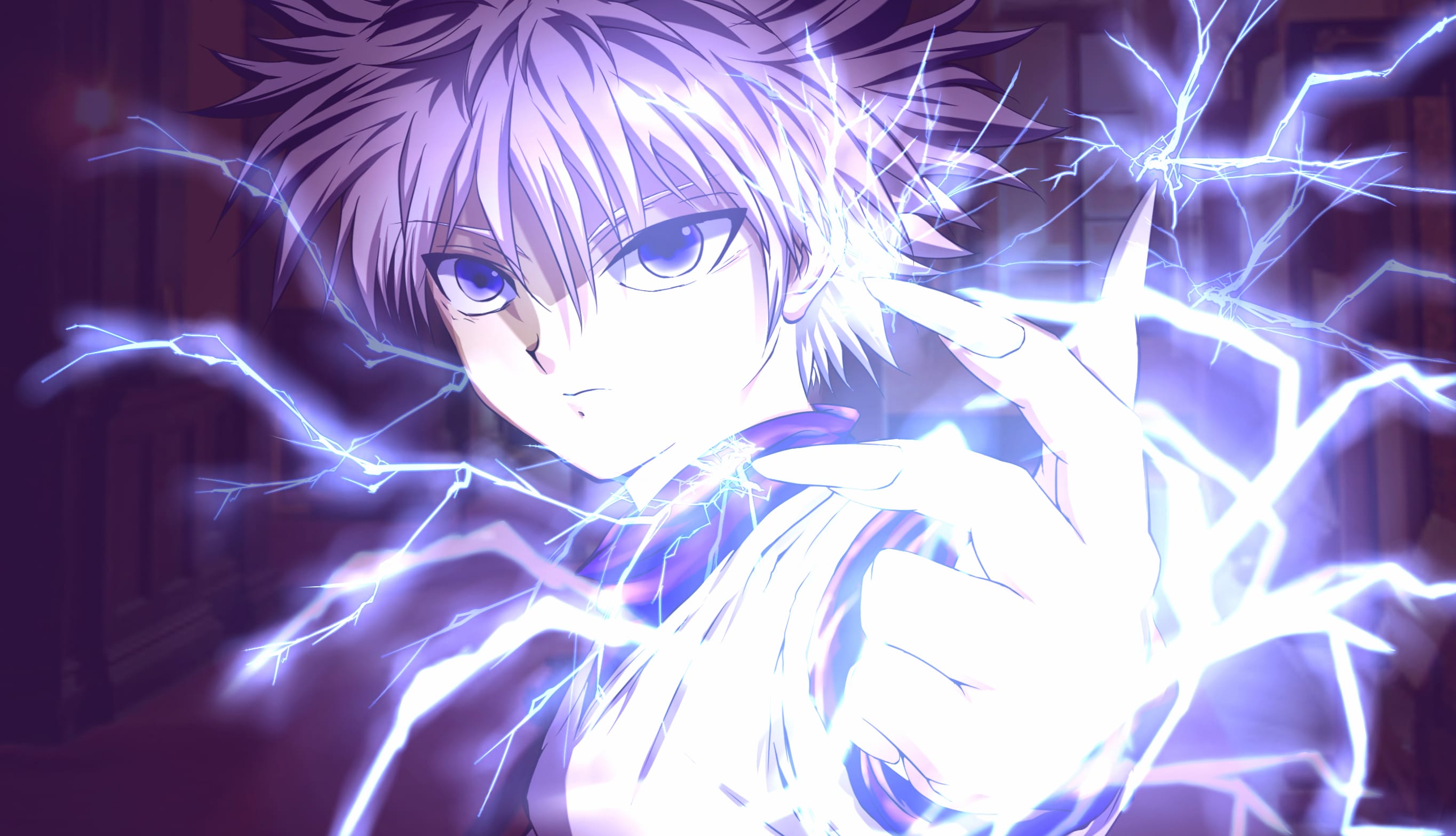 Killua Zoldyck Lightning Fury at 1152 x 864 size wallpapers HD quality