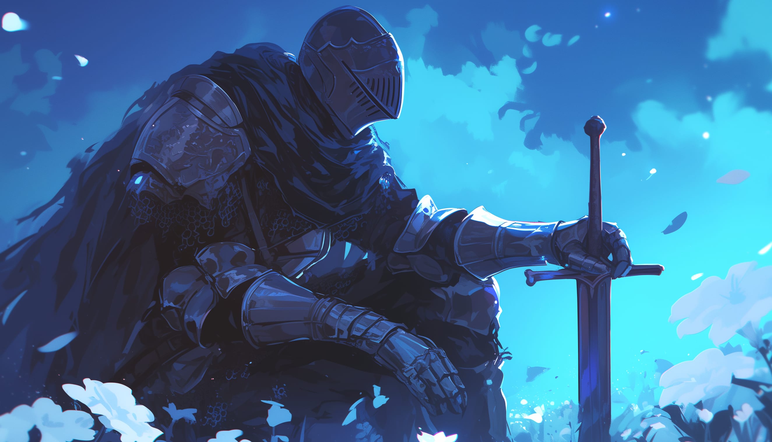 Knight of the Blue Hue Dark Souls Tribute at 1024 x 768 size wallpapers HD quality