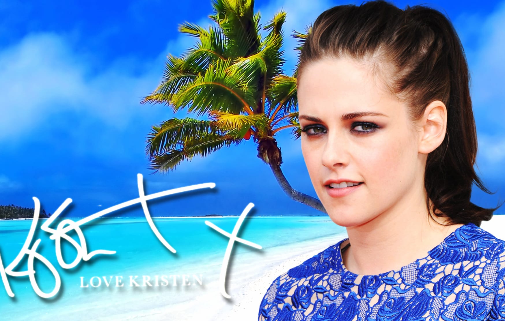 Kristen Stewart Tropical Elegance at 1024 x 768 size wallpapers HD quality