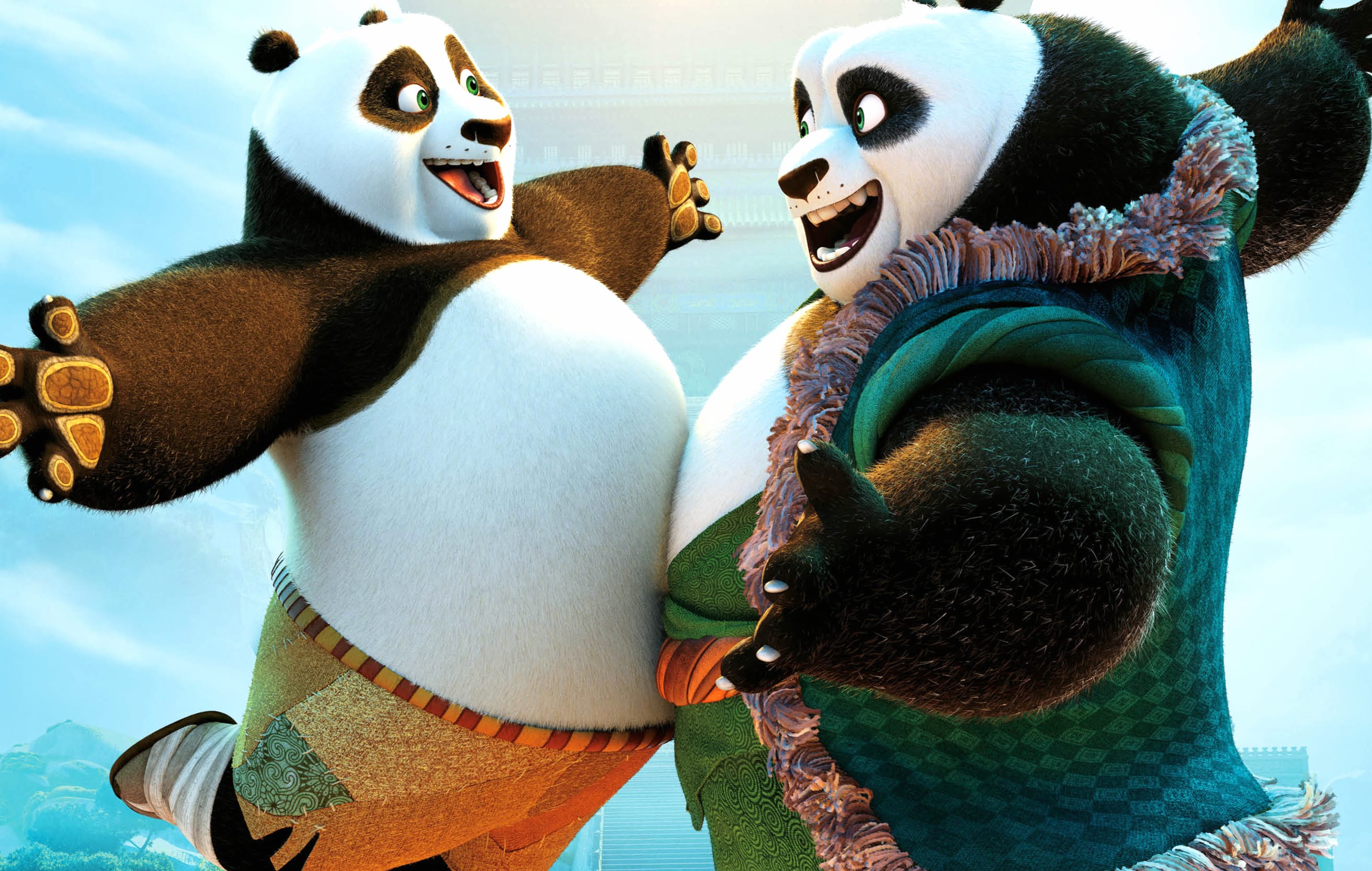 Kung Fu Panda 3 Po and Li Shan at 1600 x 1200 size wallpapers HD quality