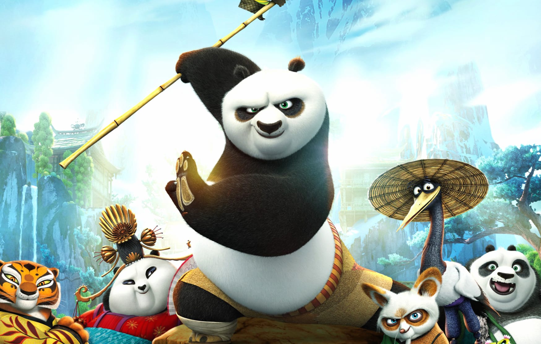 Kung Fu Panda 3 Po in Action at 1024 x 768 size wallpapers HD quality