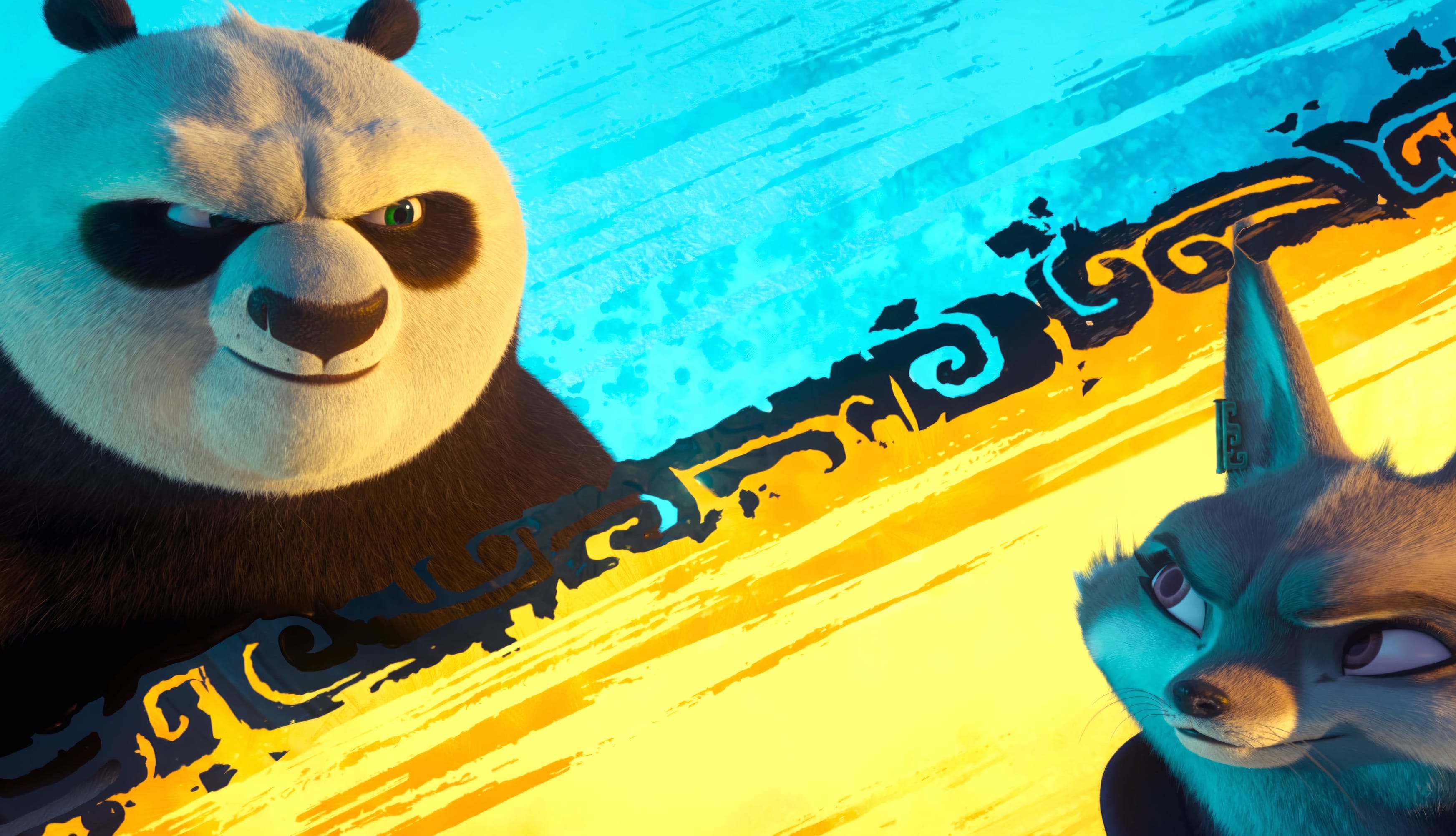 Kung Fu Panda 4 Po and Zhen Adventure wallpapers HD quality