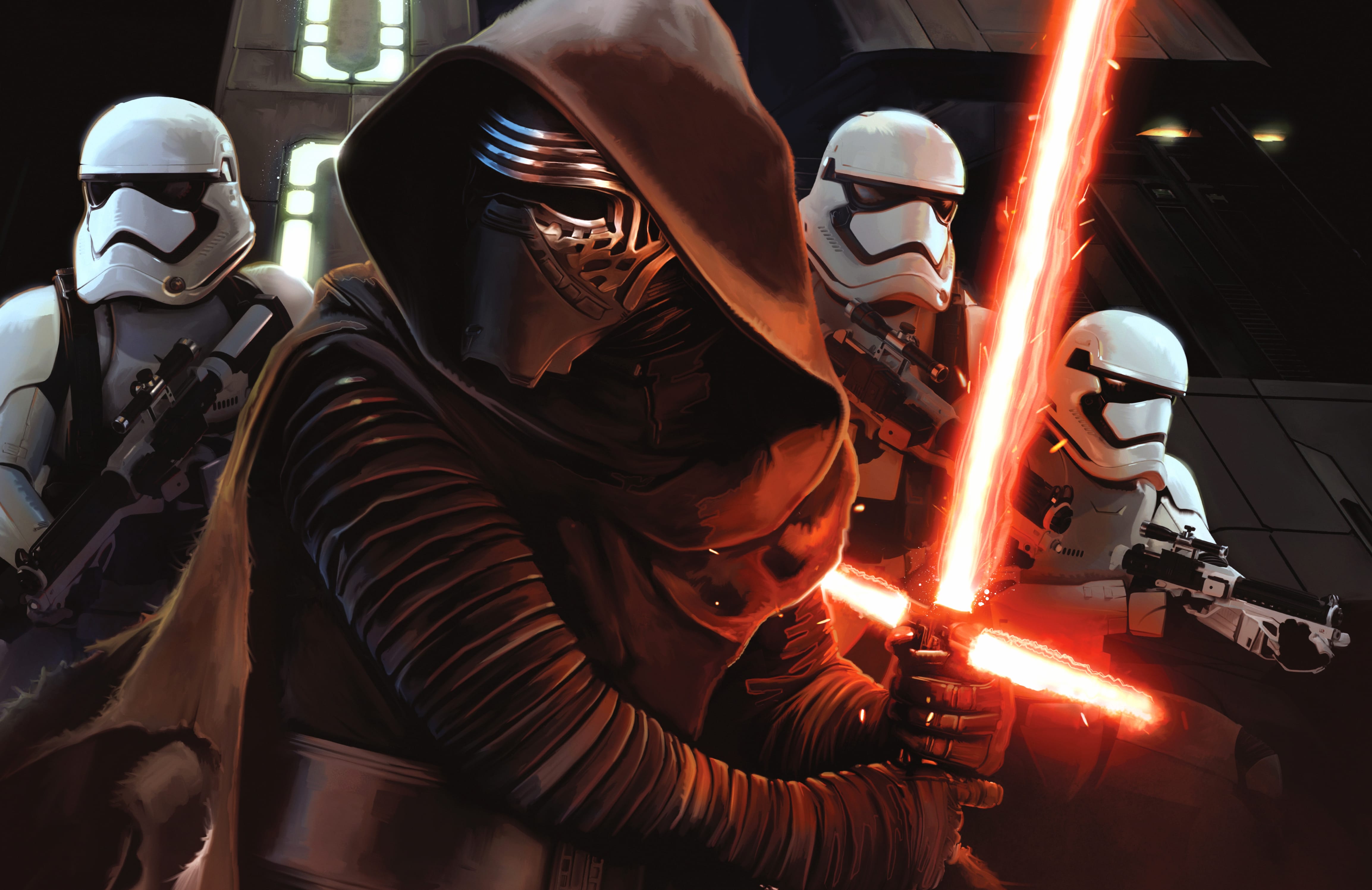 Kylo Ren and Stormtroopers - wallpapers HD quality