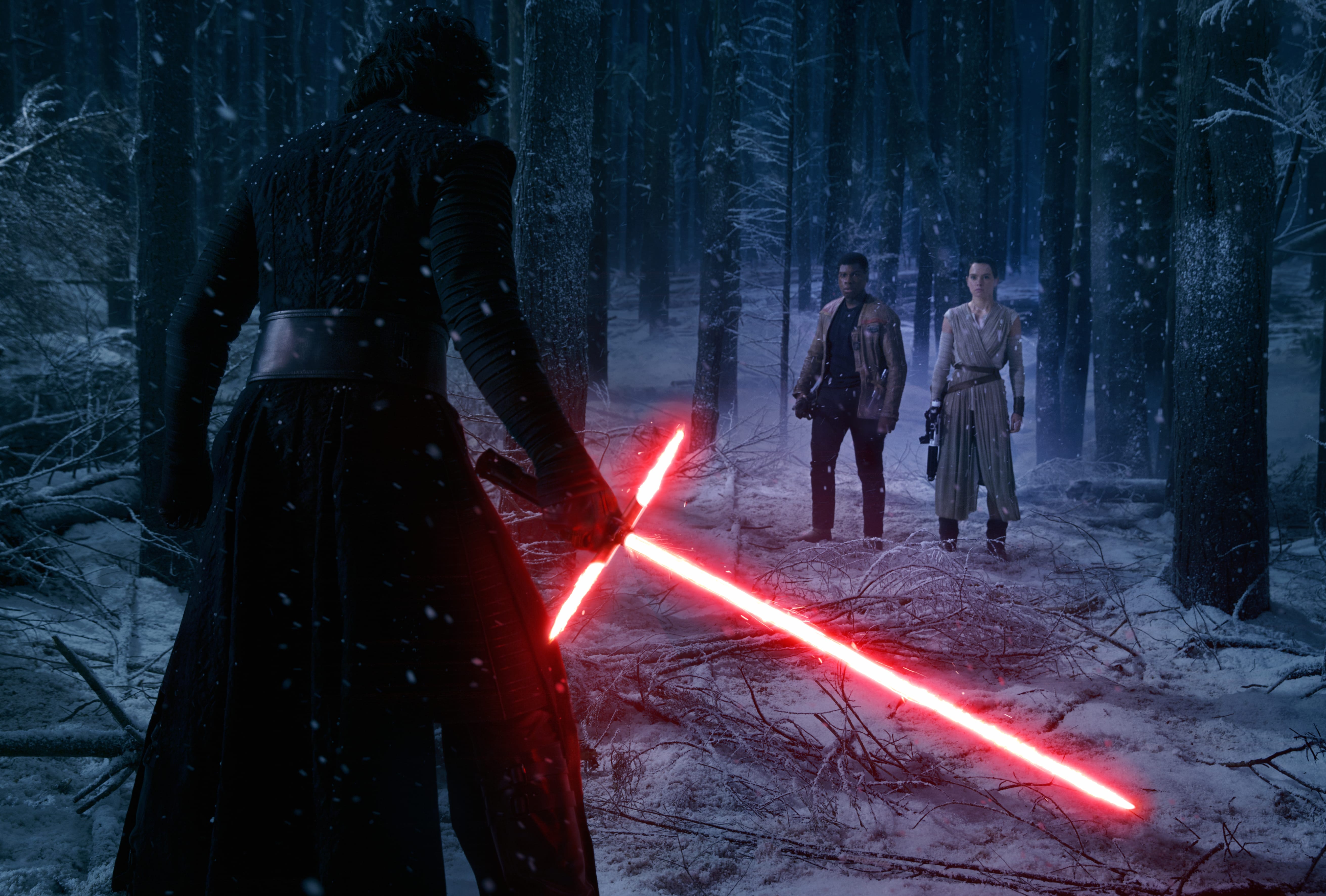 Kylo Ren vs. Rey and Finn - wallpapers HD quality