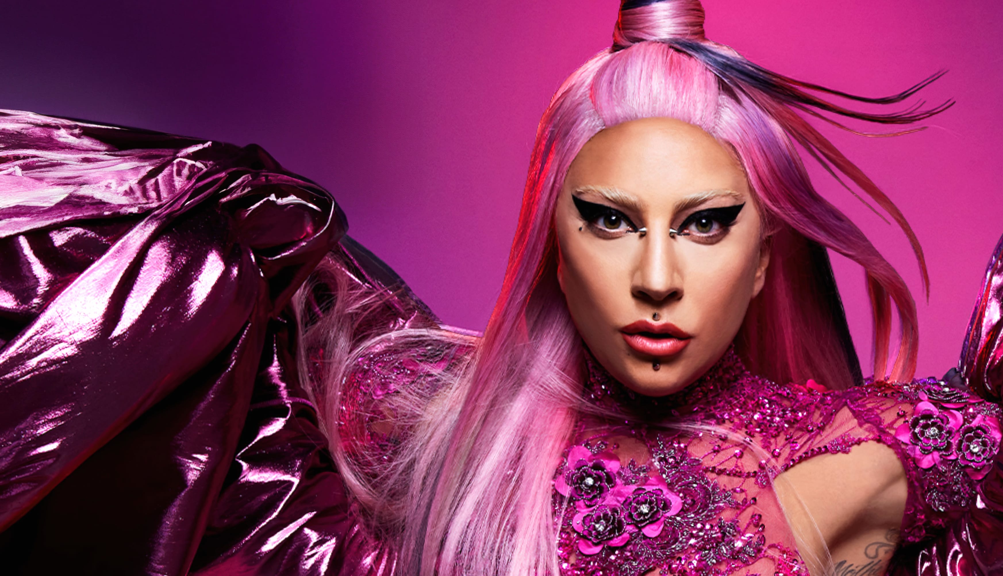 Lady Gaga Pink background wallpapers HD quality