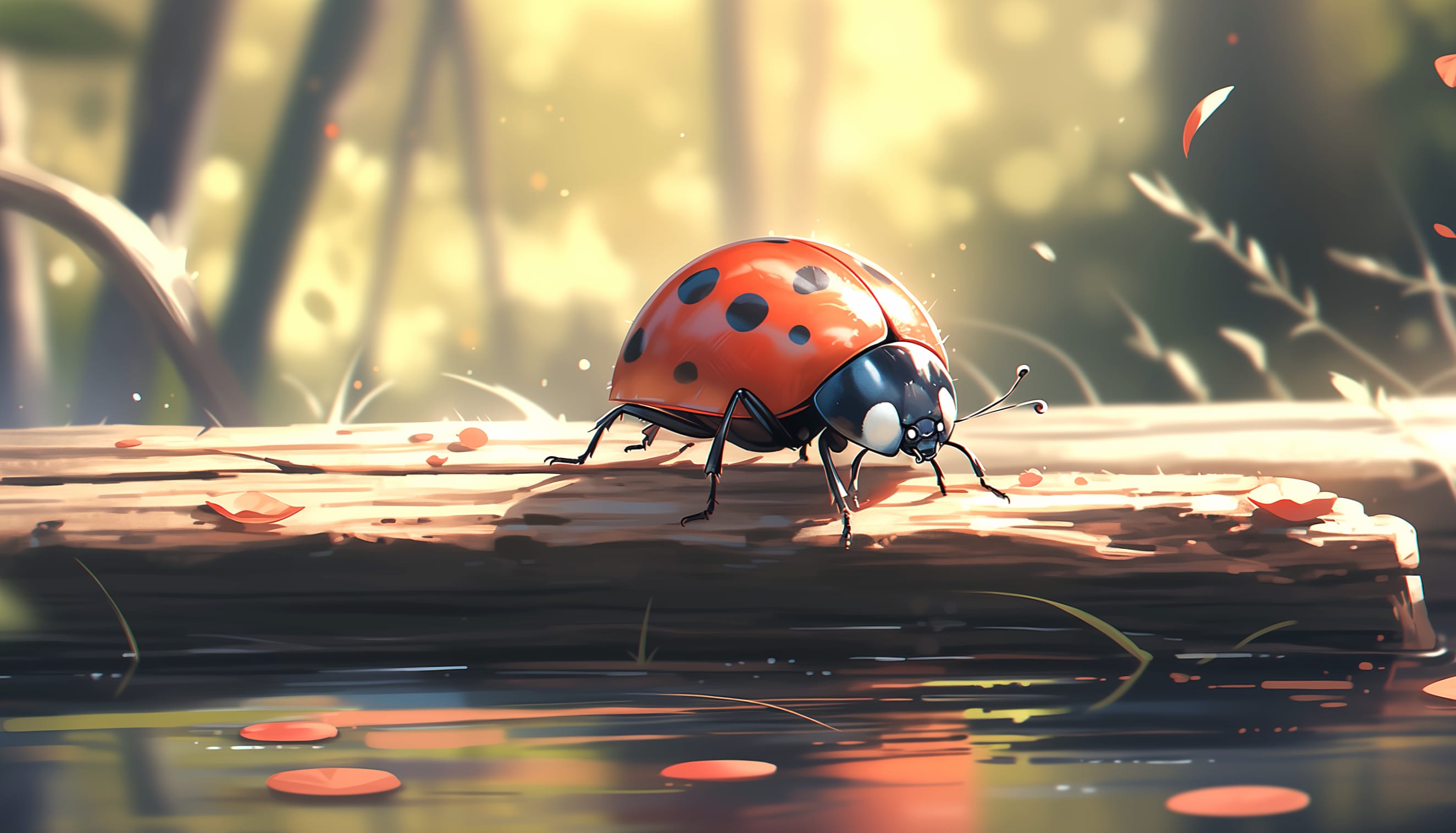 Ladybug on Wood wallpapers HD Ladybug on Wood wallpapers HD quality