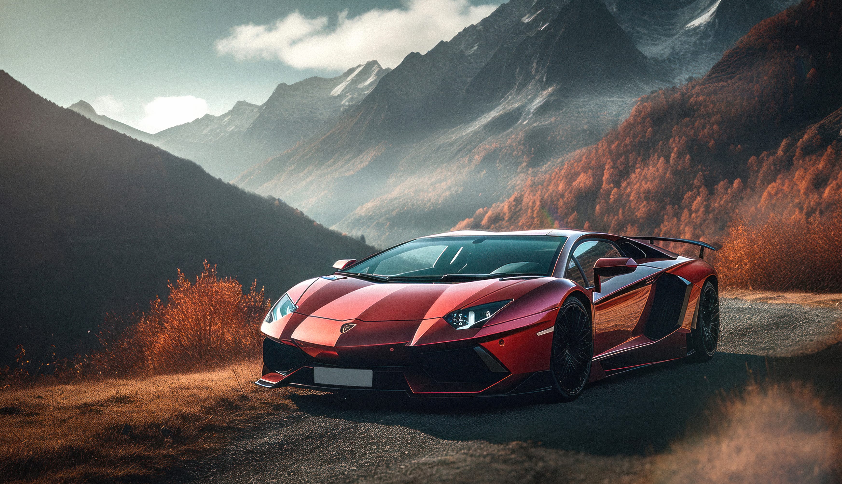 Lamborghini Aventador Orange aesthetic at 1152 x 864 size wallpapers HD quality