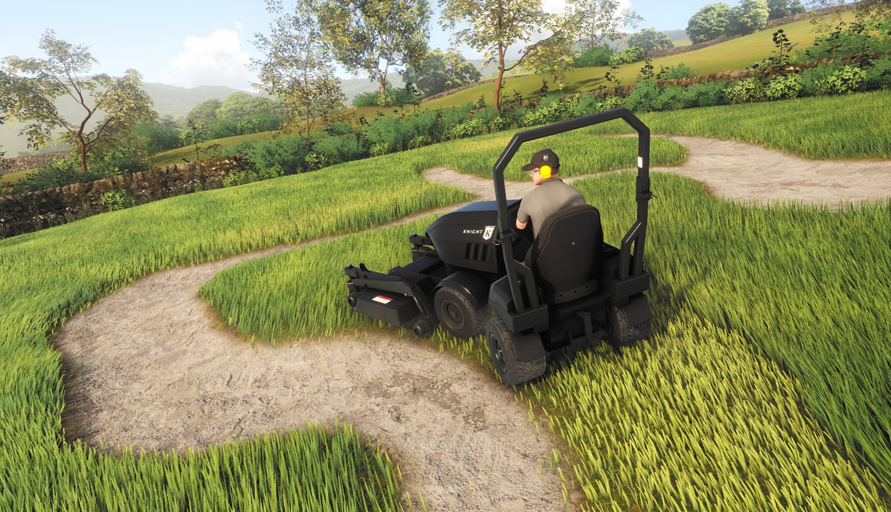 Lawn Mowing Simulator Game - Mower on Lush Lawn wallpapers HD quality