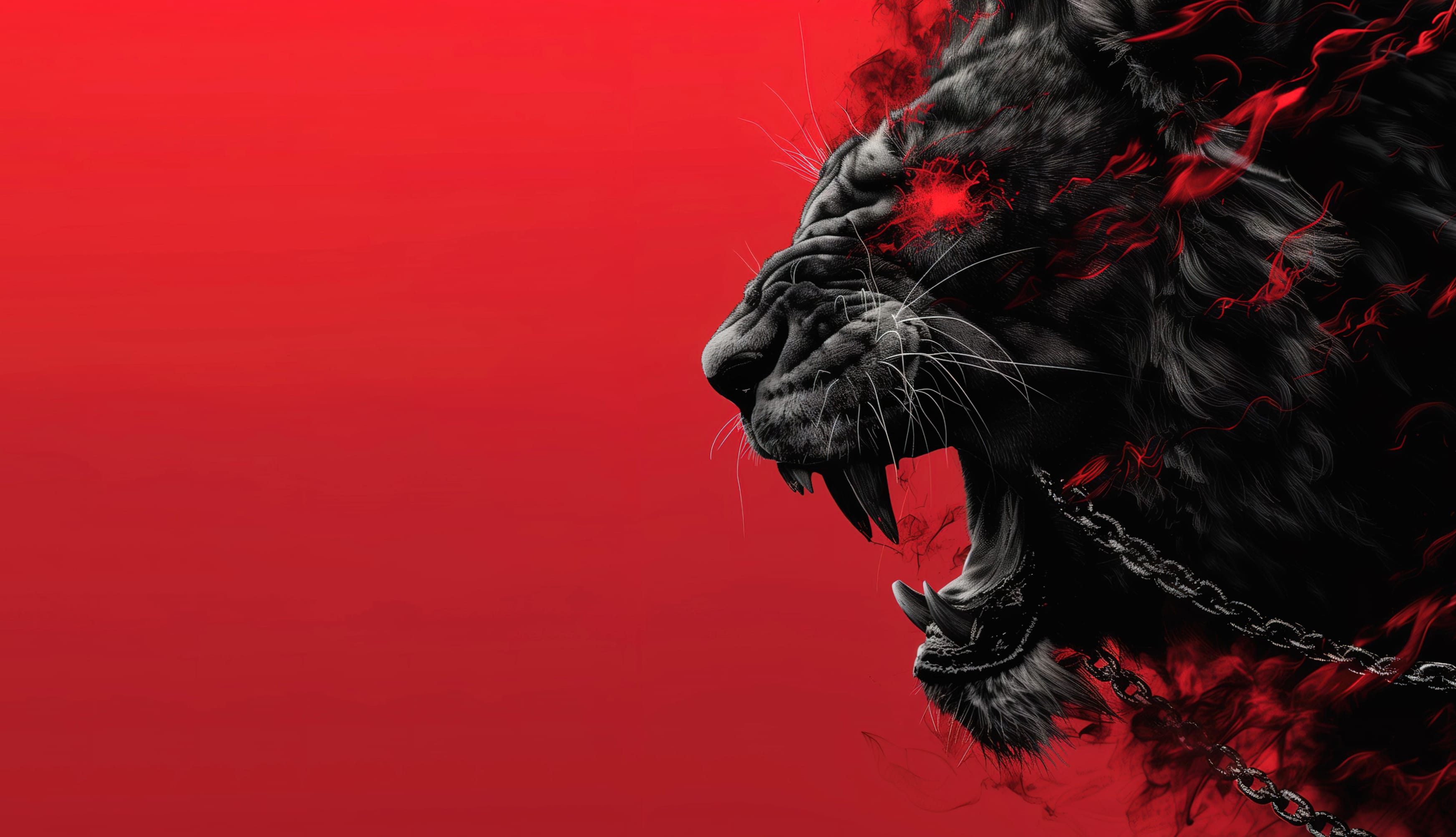 Lion Red aesthetic at 320 x 480 iPhone size wallpapers HD quality