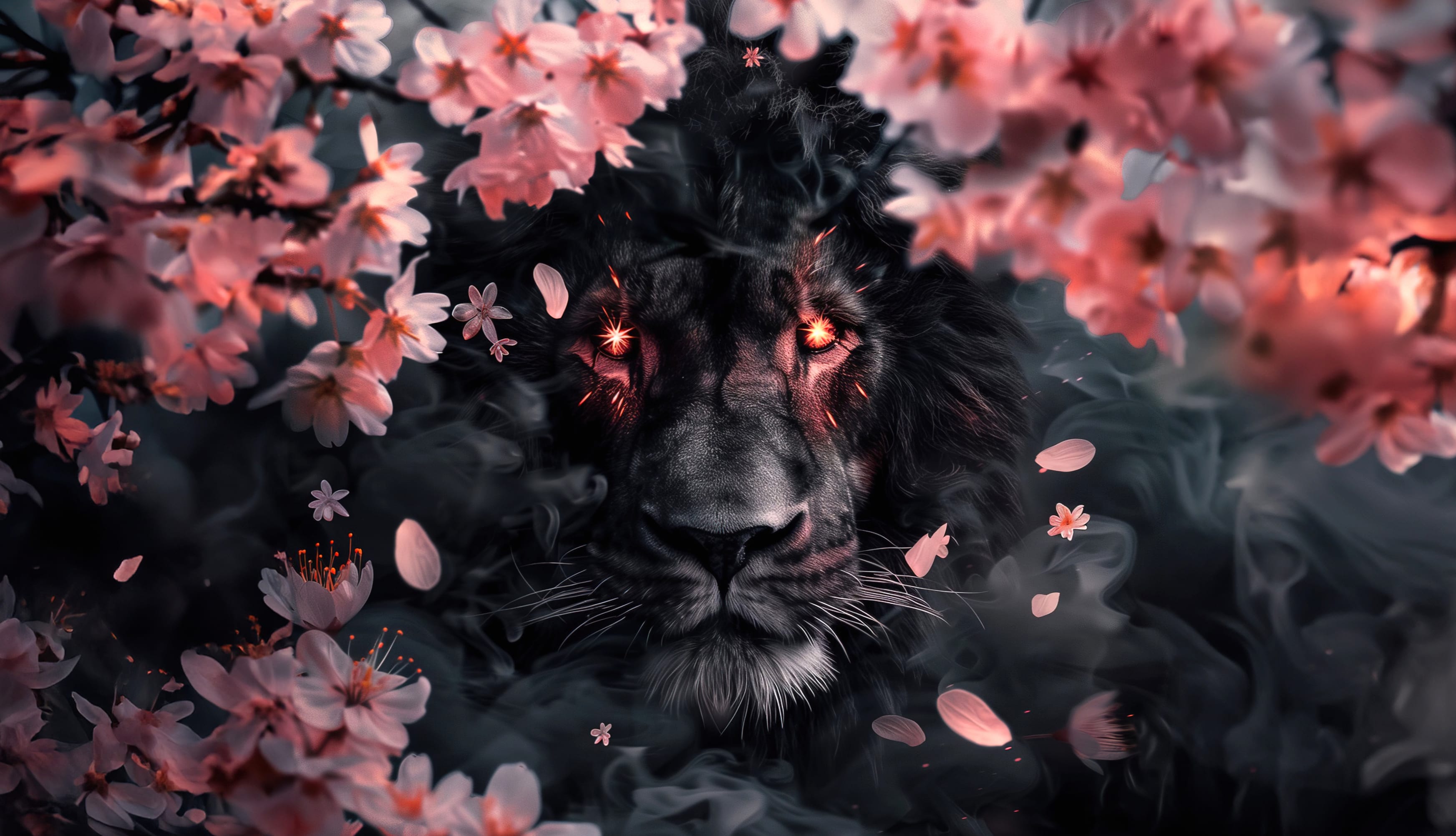 Lion Sakura wallpapers HD quality