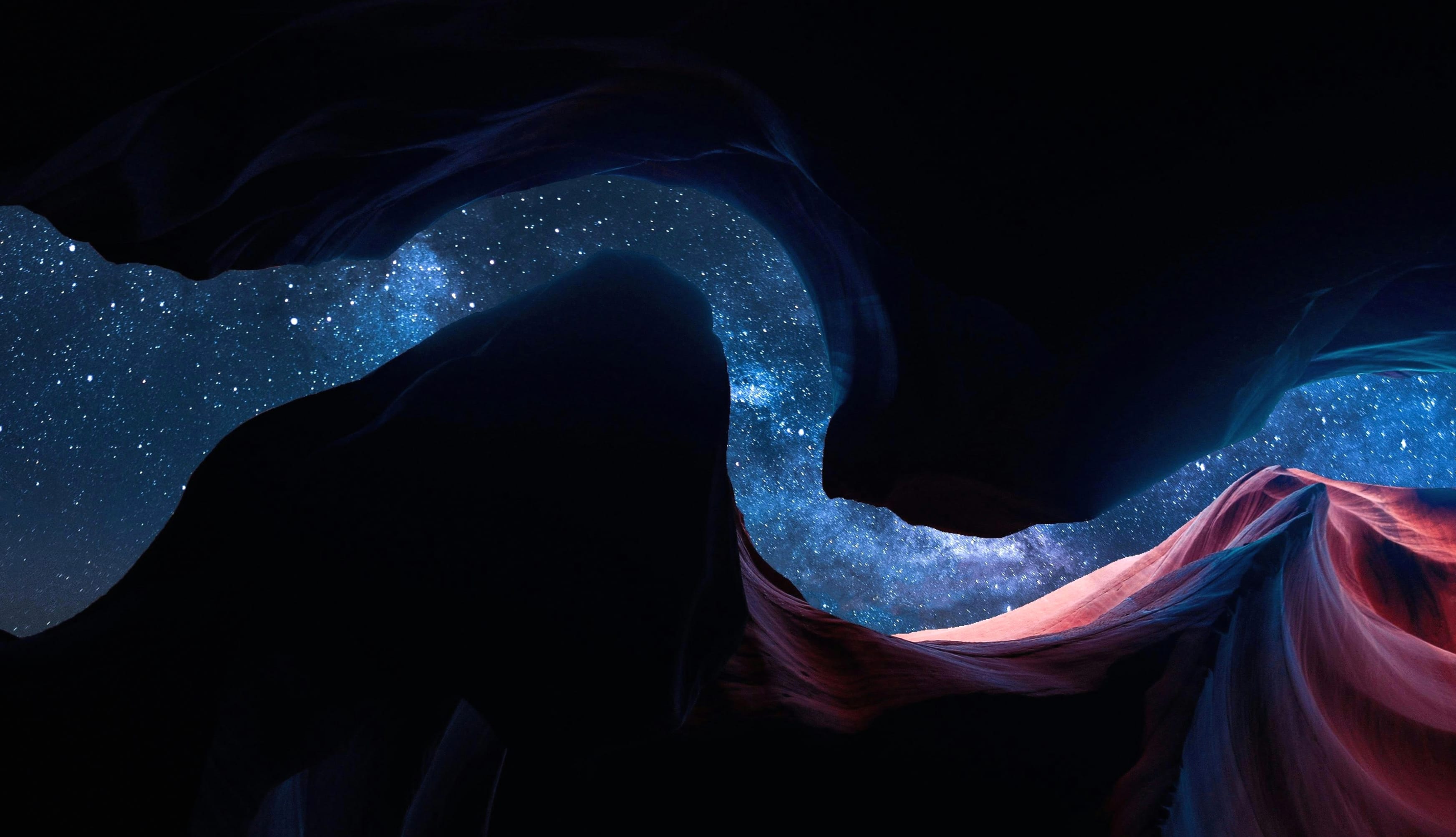 Lower Antelope Canyon Night sky at 1024 x 1024 iPad size wallpapers HD quality