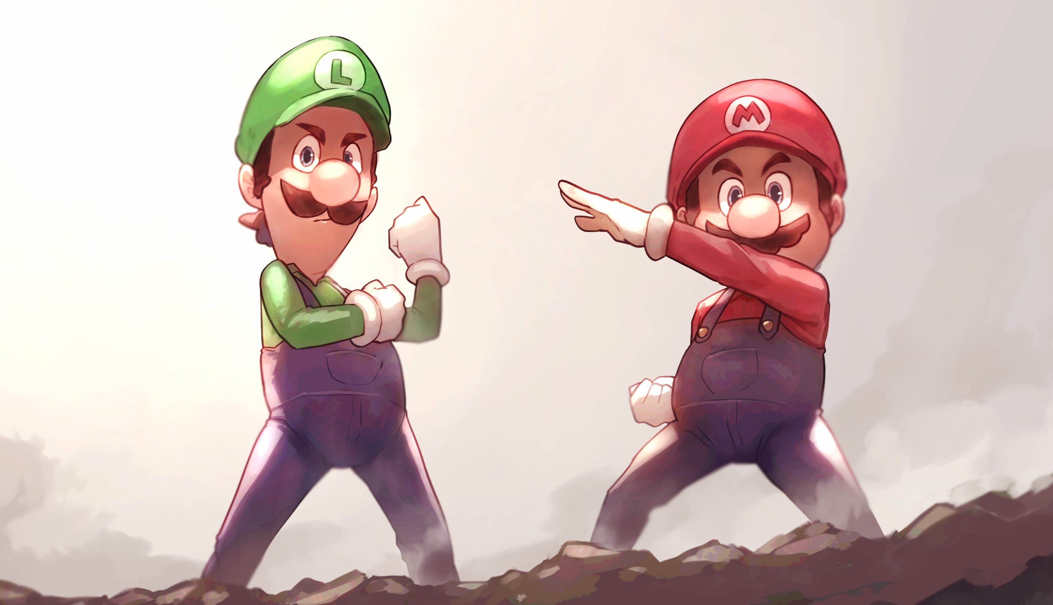 Luigi and Mario at 2560 x 1440 HD size wallpapers HD quality