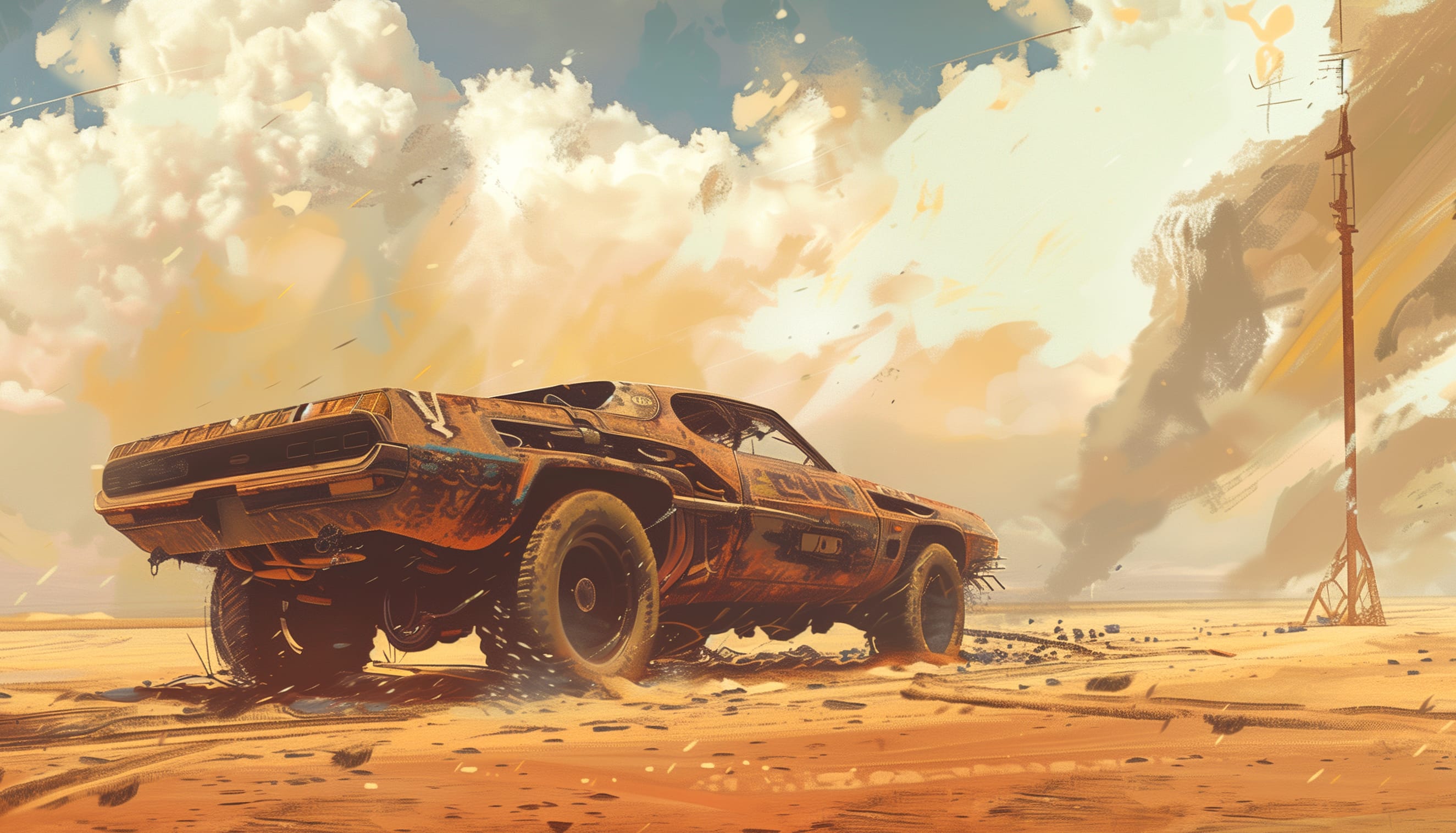 Mad Max Fury Road Car at 1024 x 1024 iPad size wallpapers HD quality