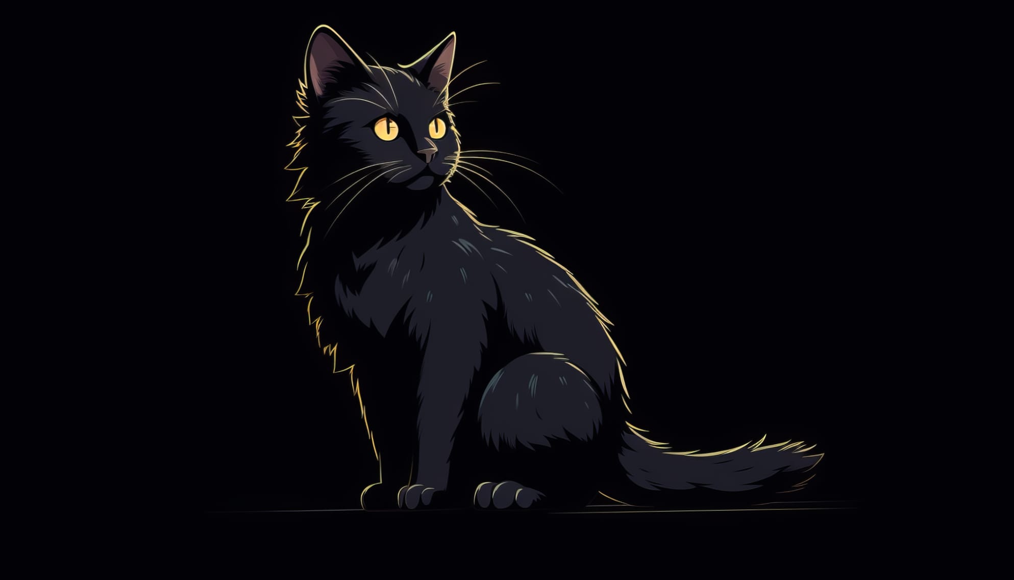 Majestic Black Cat at 1366 x 768 HD size wallpapers HD quality