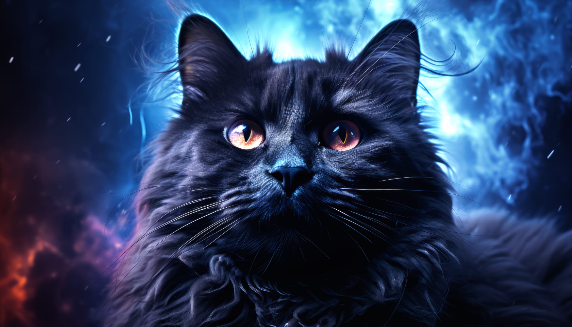 Majestic Black Cat - Cosmic Feline Gaze wallpapers HD Majestic Black Cat - Cosmic Feline Gaze wallpapers HD quality