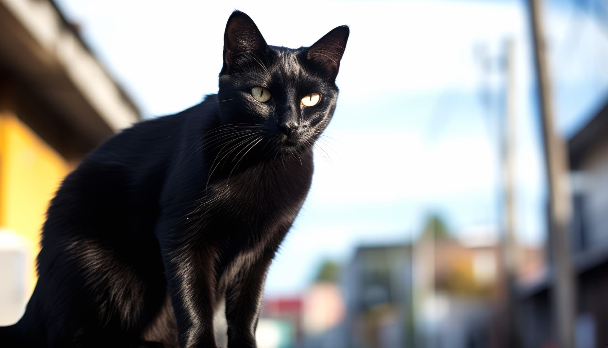 Majestic Black Cat Dark Feline Elegance Background wallpapers HD quality