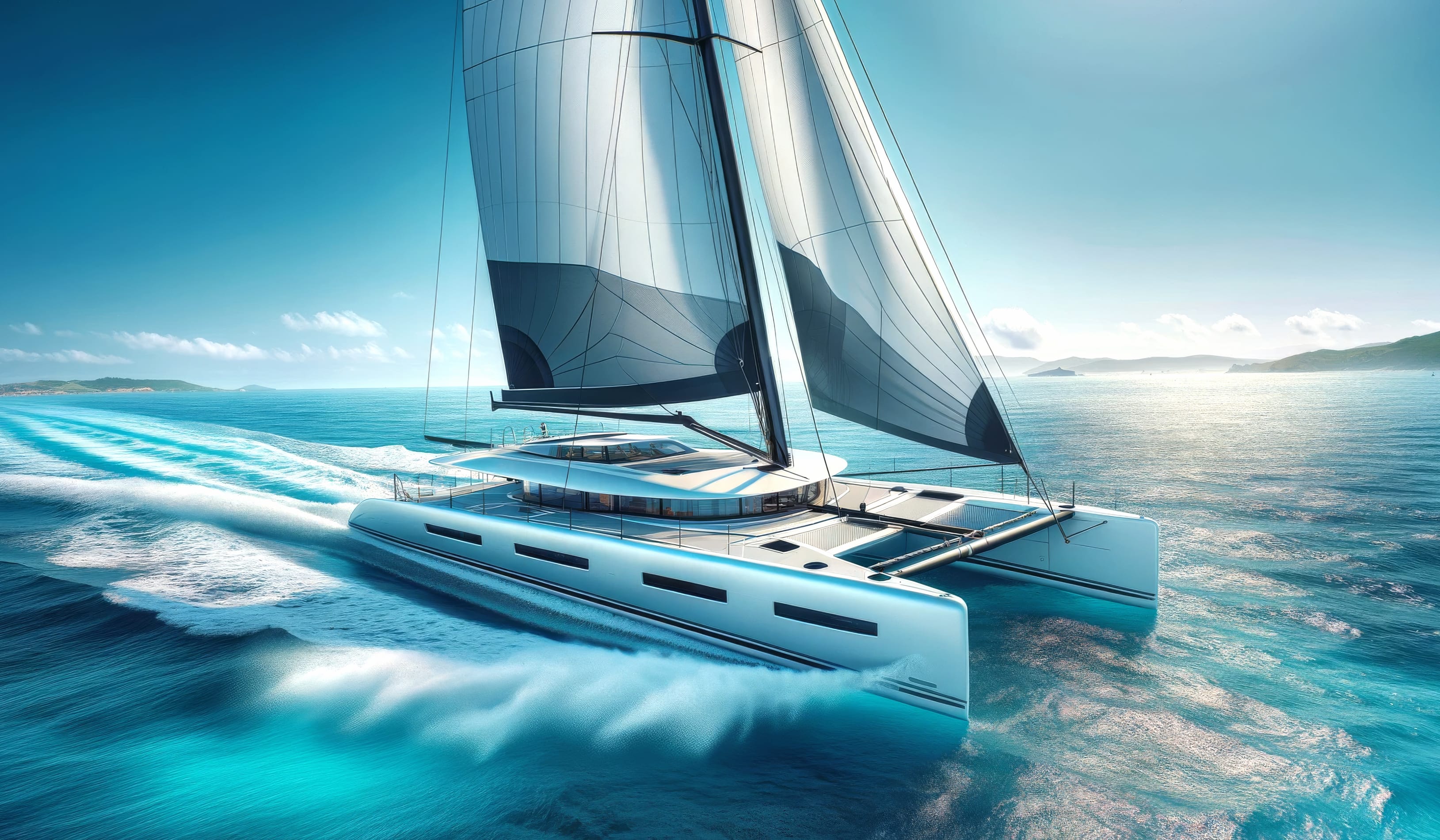 Majestic Catamaran Sailing at 1024 x 768 size wallpapers HD quality