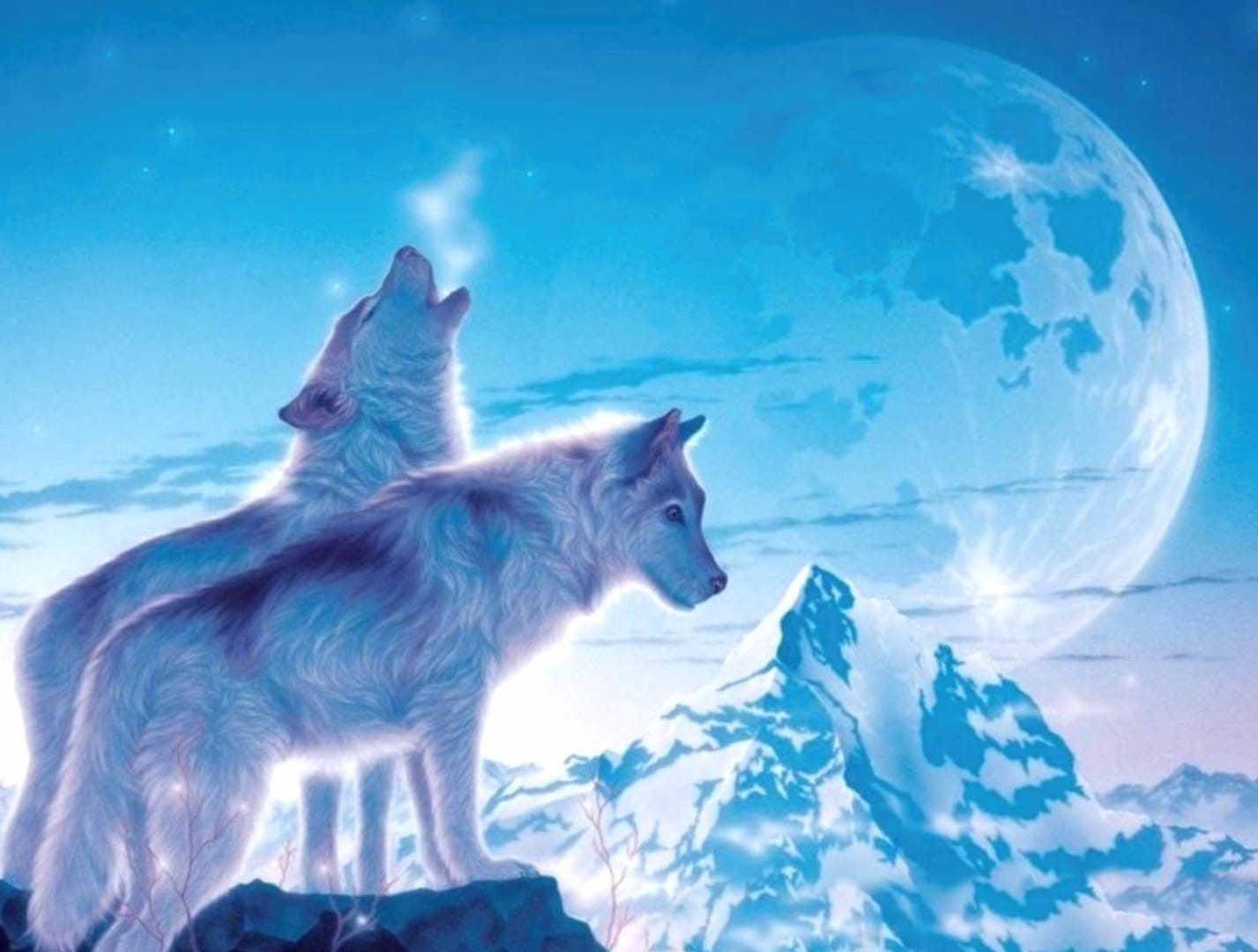 Majestic Howling Wolves - wallpapers HD quality