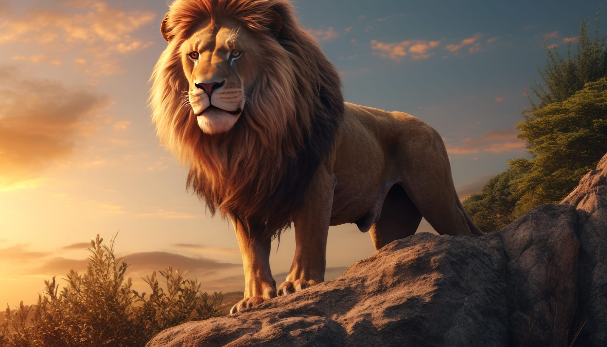 Majestic Lion - AI Art Inspired Desktop Background wallpapers HD quality