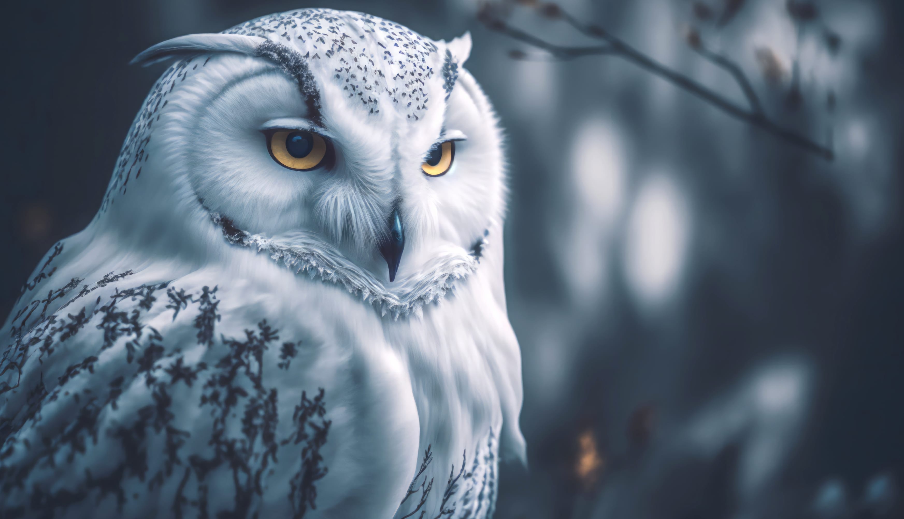 Majestic Snowy Owl at 2048 x 2048 iPad size wallpapers HD quality