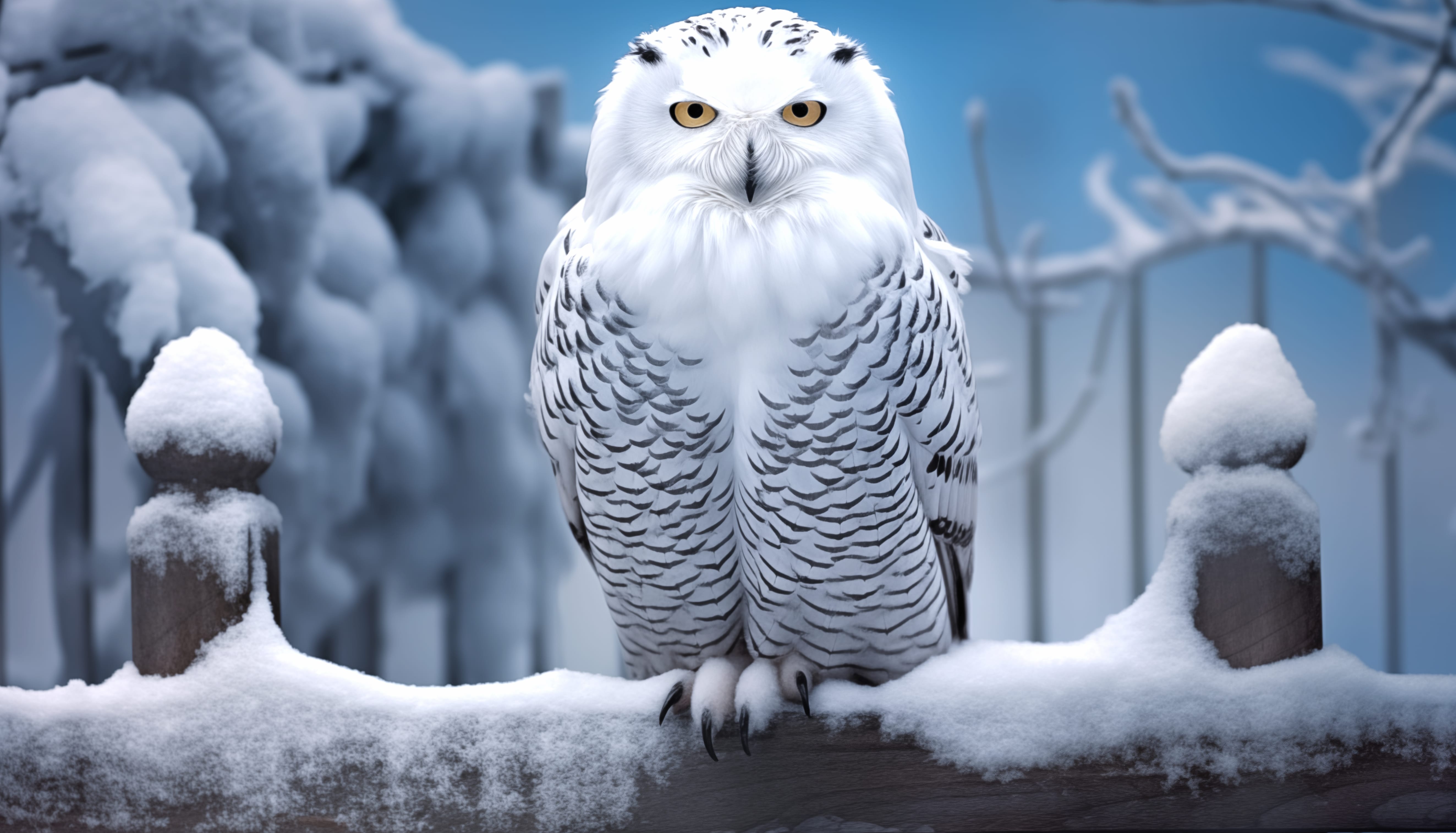 Majestic Snowy Owl - HD Winter Wildlife Wallpaper at 1600 x 1200 size wallpapers HD quality