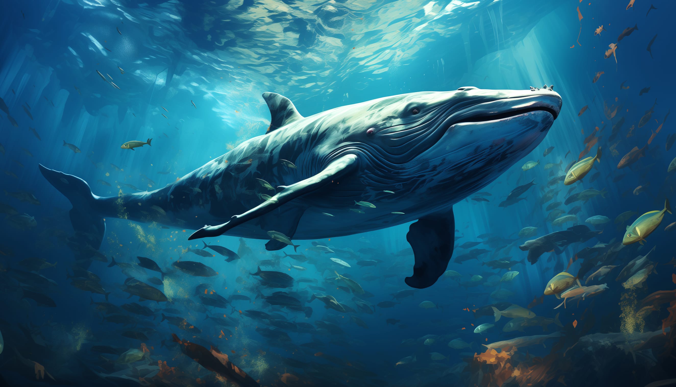 Majestic Whale Underwater at 2560 x 1440 HD size wallpapers HD quality