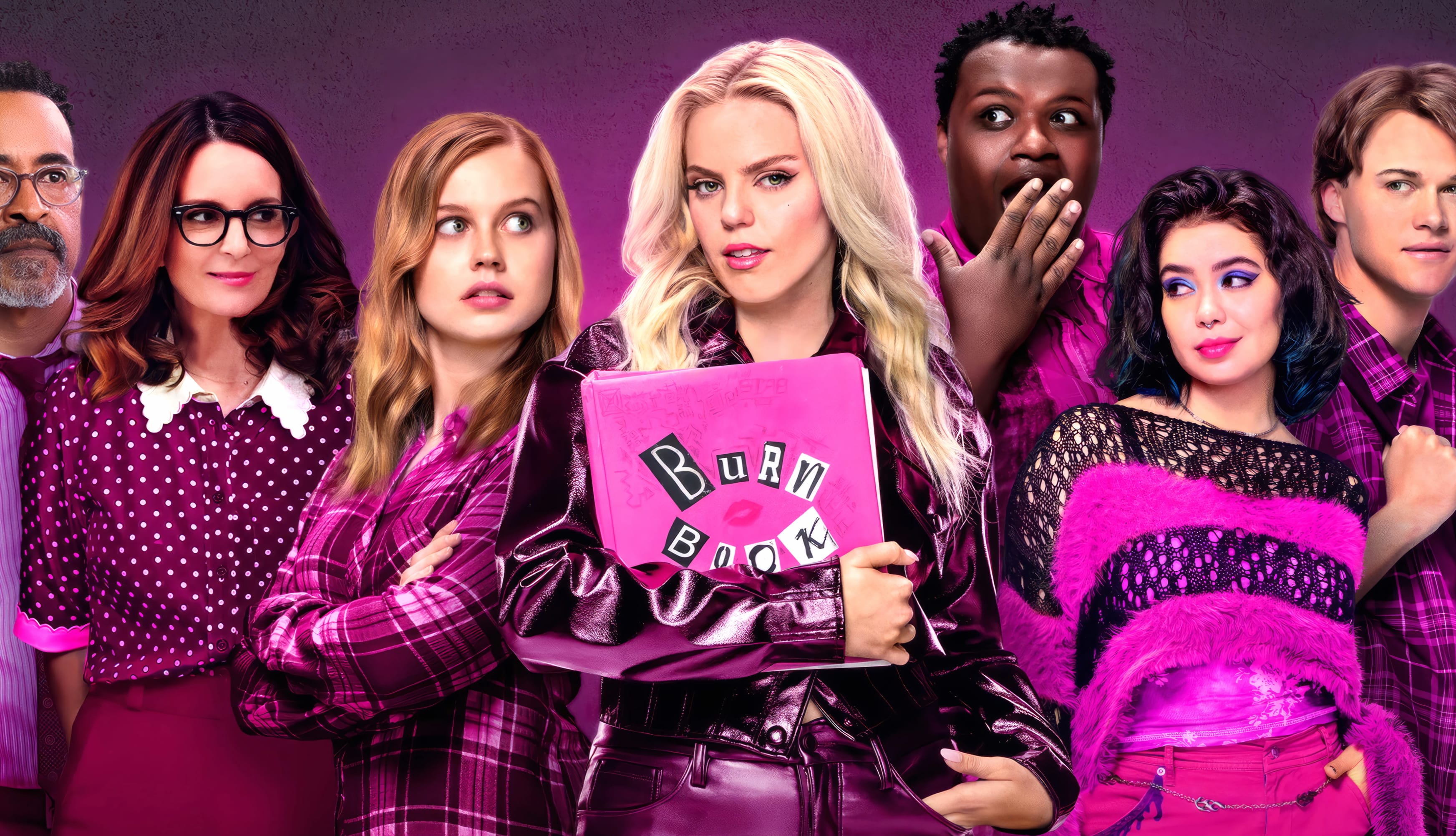 Mean Girls 2024 Movie Cast - Desktop Background at 320 x 480 iPhone size wallpapers HD quality