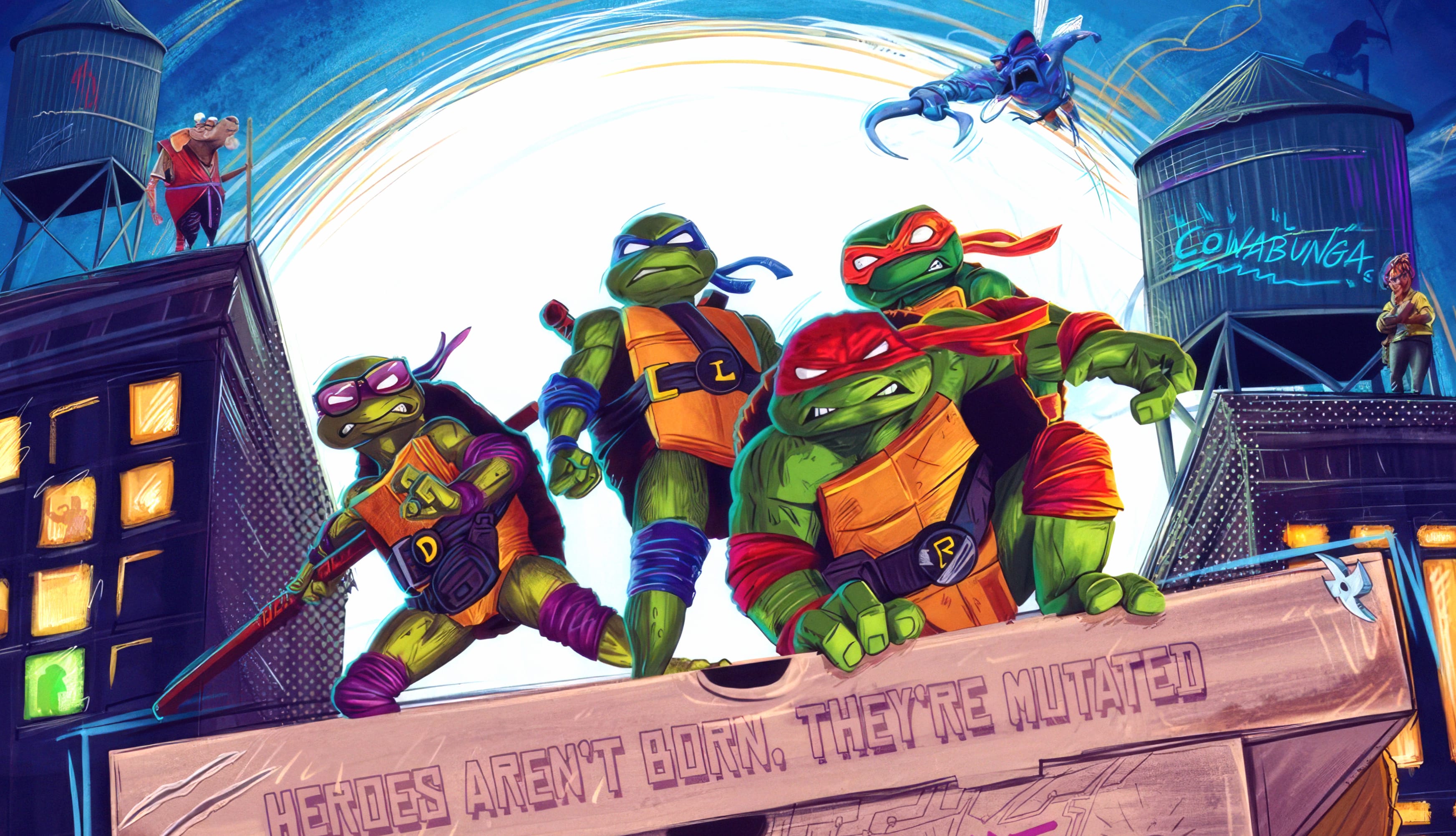 Michelangelo (TMNT) Raphael (TMNT) Donatello (TMNT) Leonardo (TMNT) Movie Teenage Mutant Ninja Turtles Mutant Mayhem wallpapers HD quality