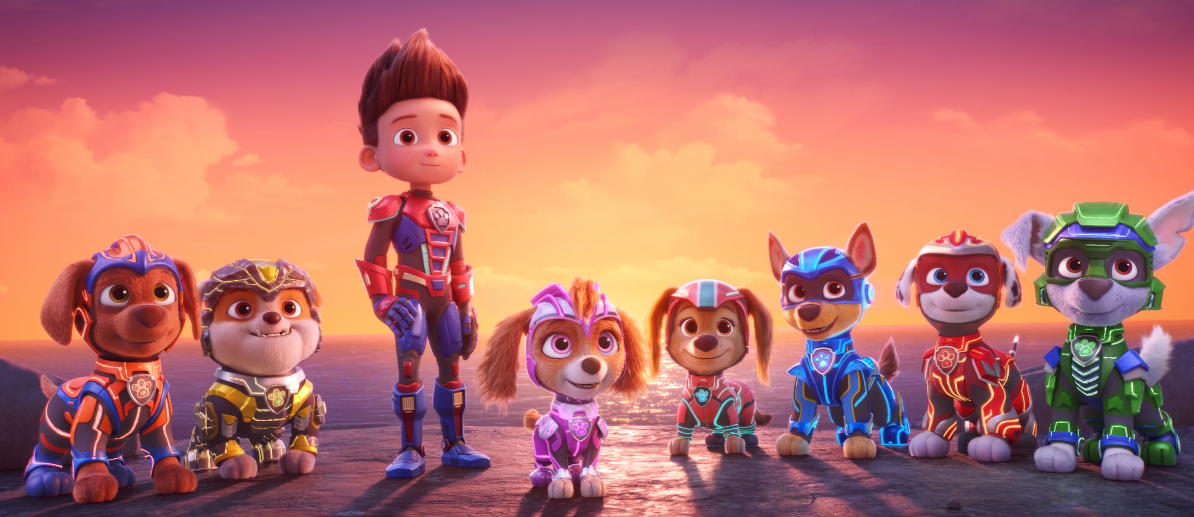 Mighty Pups Sunset Adventure - PAW Patrol at 1024 x 1024 iPad size wallpapers HD quality