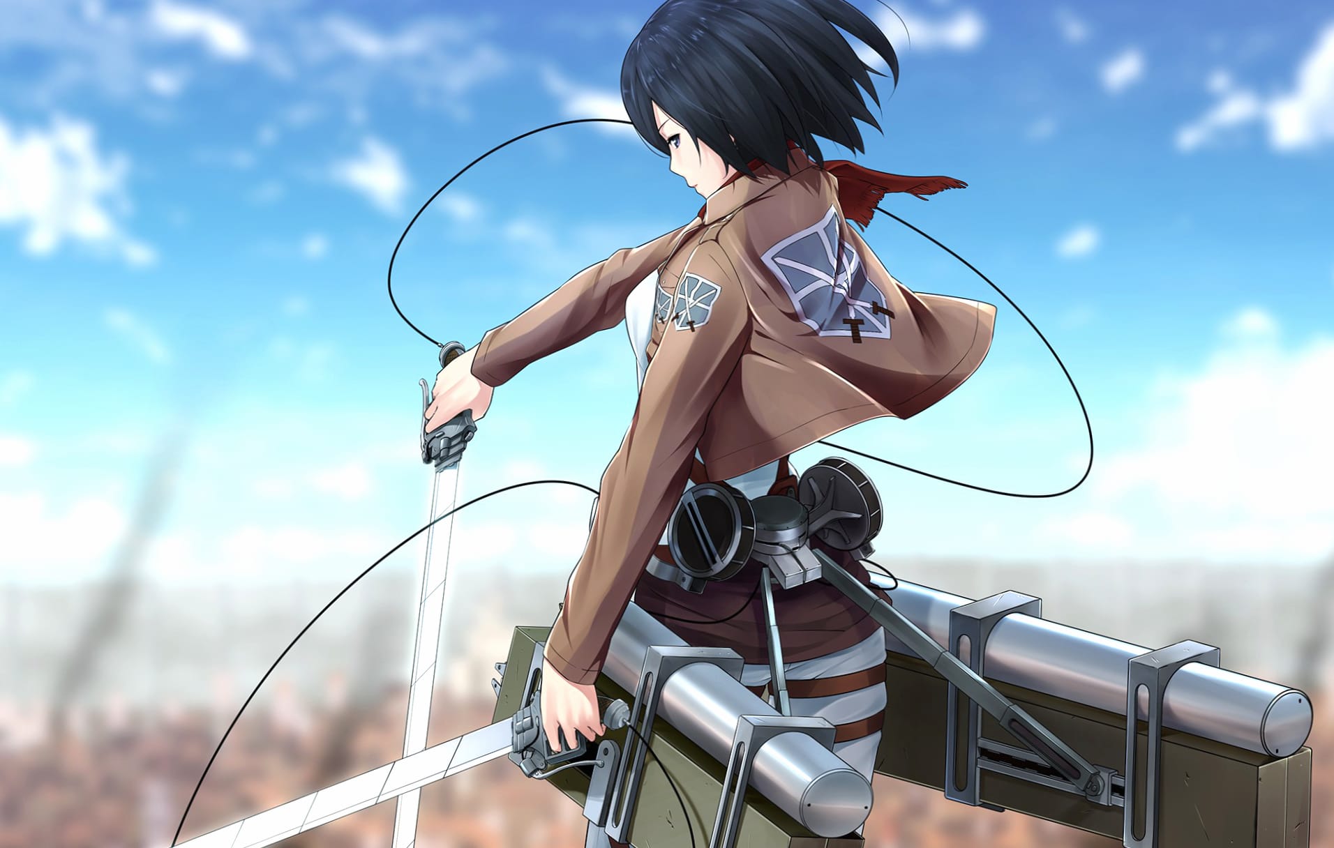 Mikasa Ackerman in Action - at 640 x 1136 iPhone 5 size wallpapers HD quality