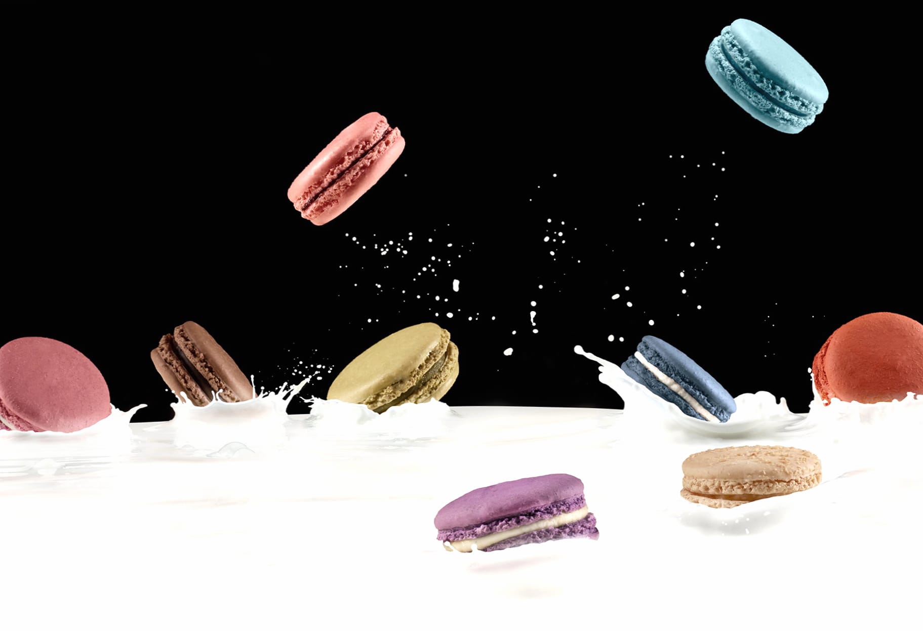 Milk Sweets Food Macaron wallpapers HD quality