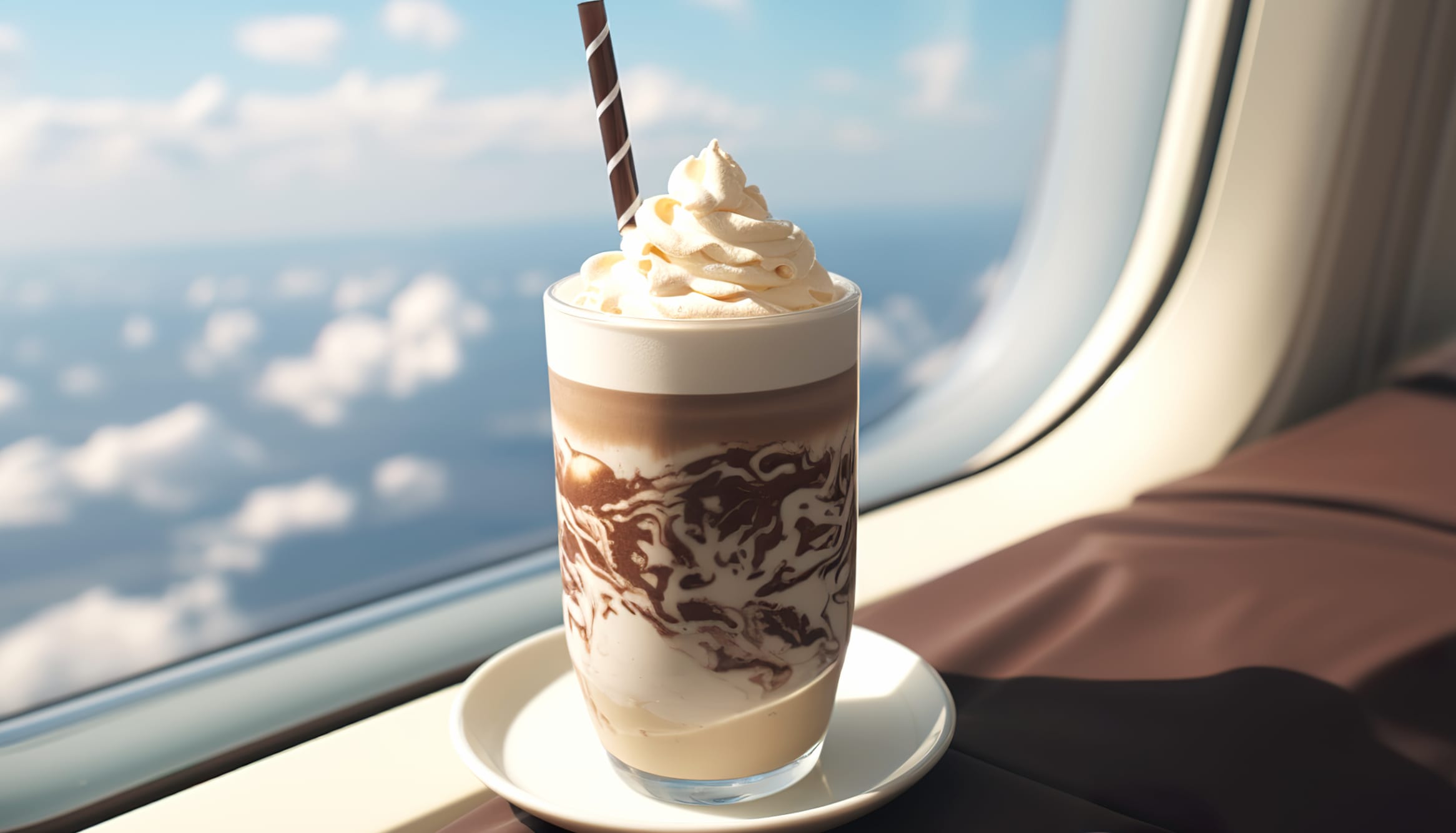 Milkshake Coffee In Airplane Wallpaper wallpapers HD quality