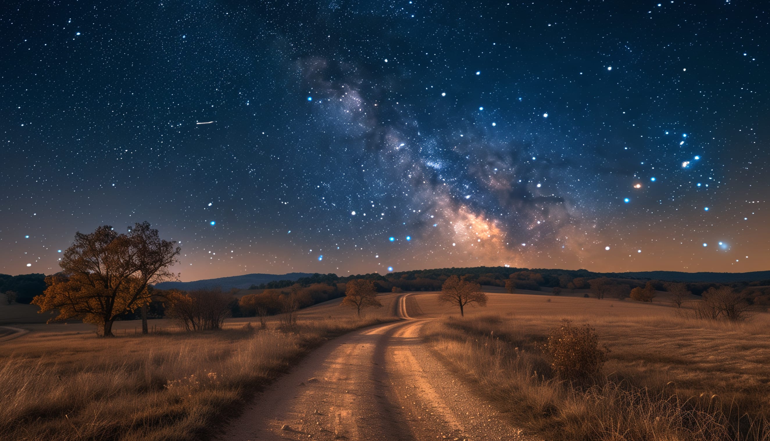 Milky Way Night Road - at 1366 x 768 HD size wallpapers HD quality