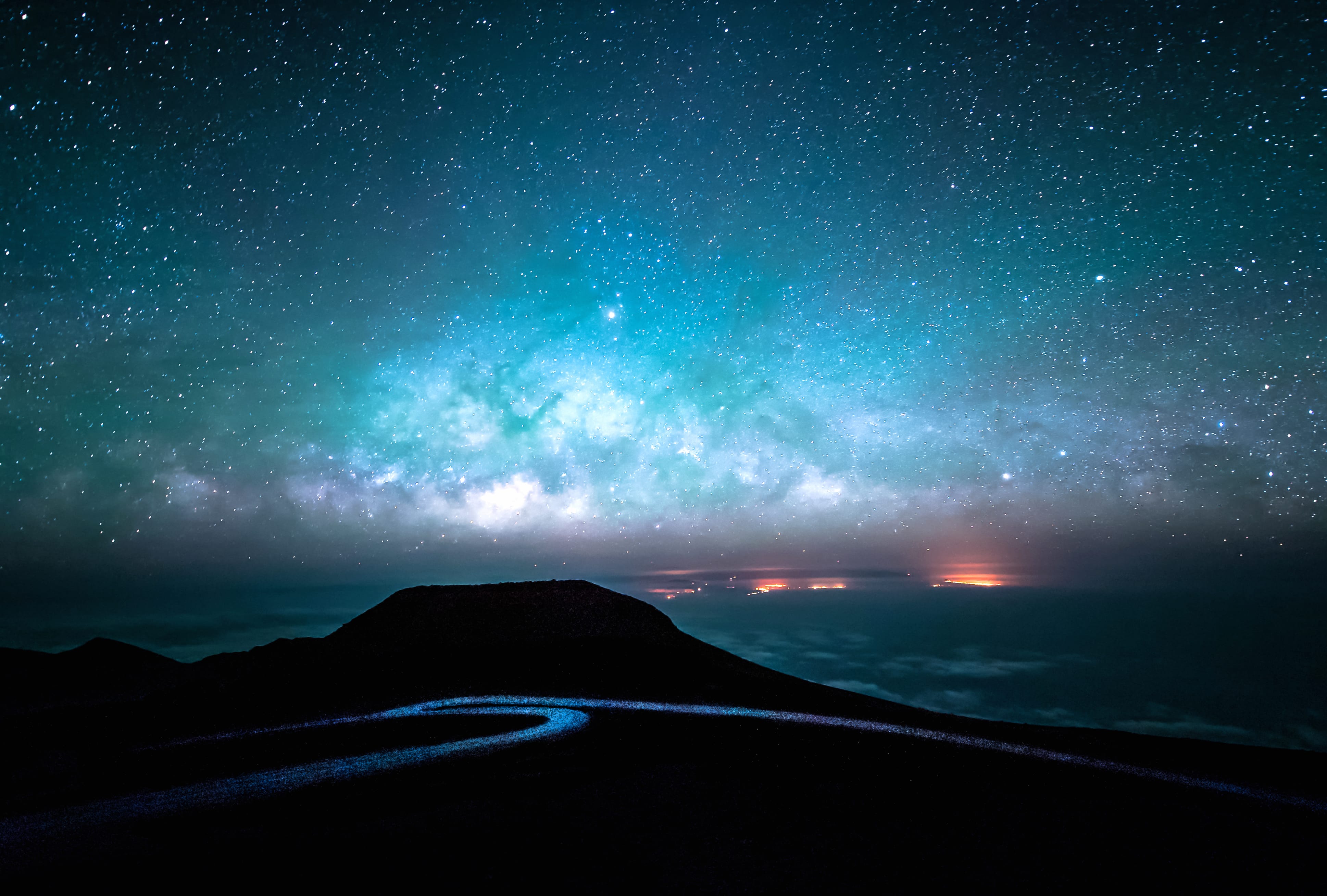 Milky Way Road HD Starry Night Wallpaper at 2560 x 1440 HD size wallpapers HD quality