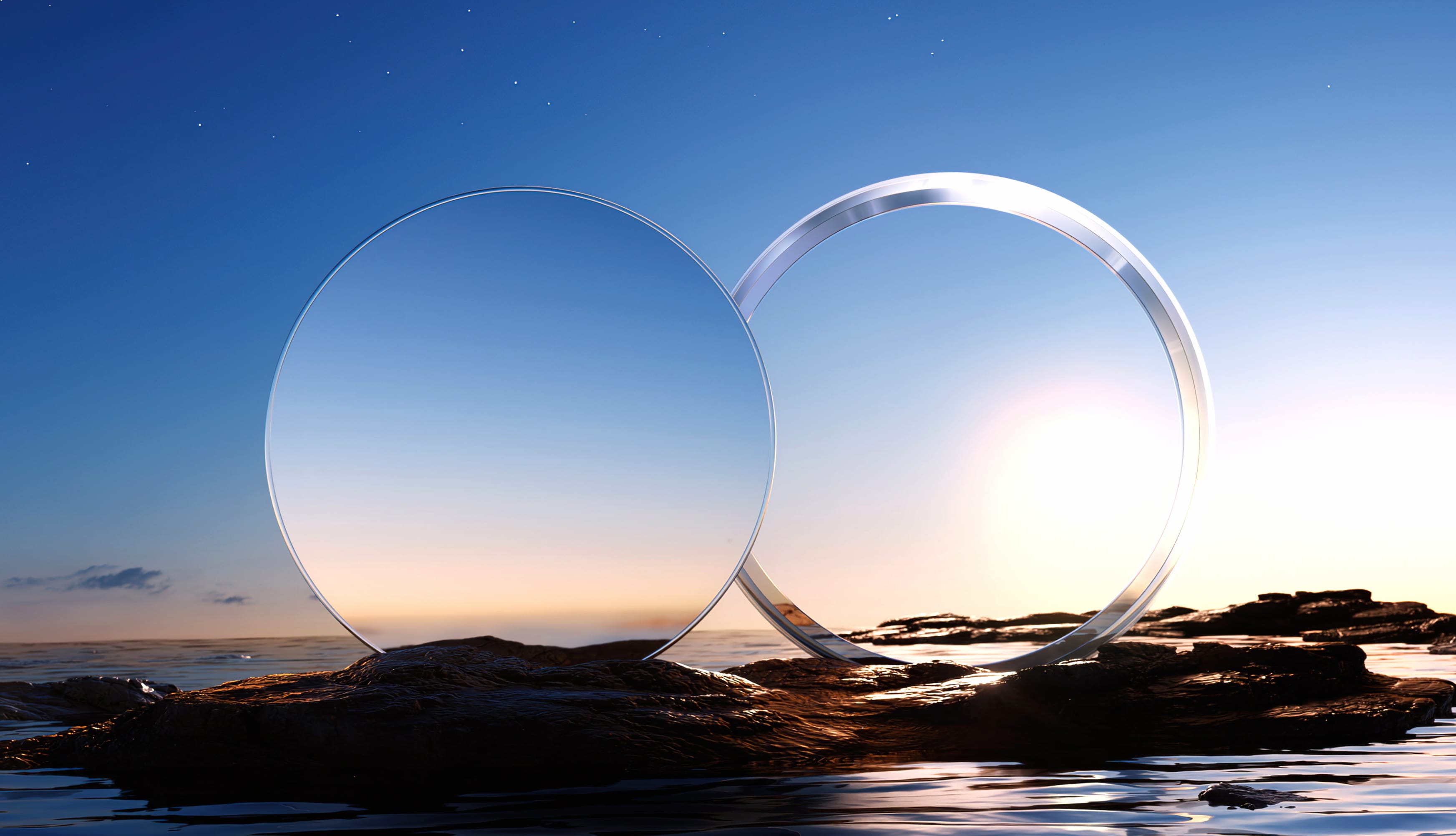 Mirrored Sunset at 1366 x 768 HD size wallpapers HD quality