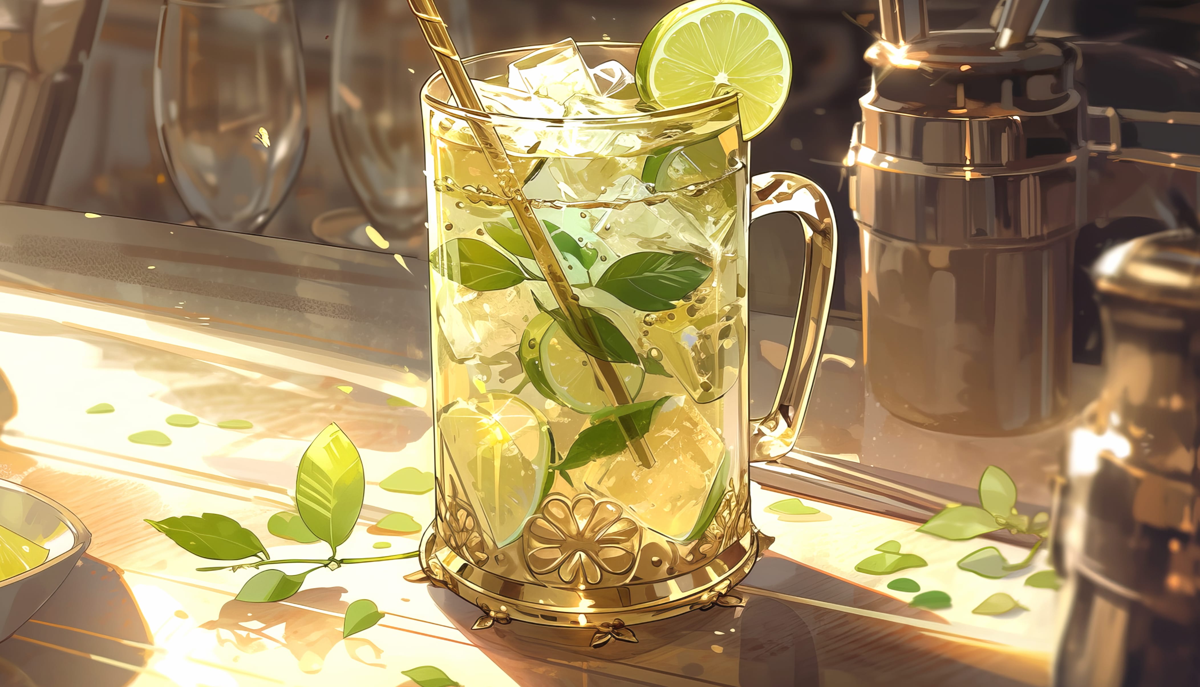 Mojito Cocktail - Refreshing Drink Desktop Background wallpapers HD quality