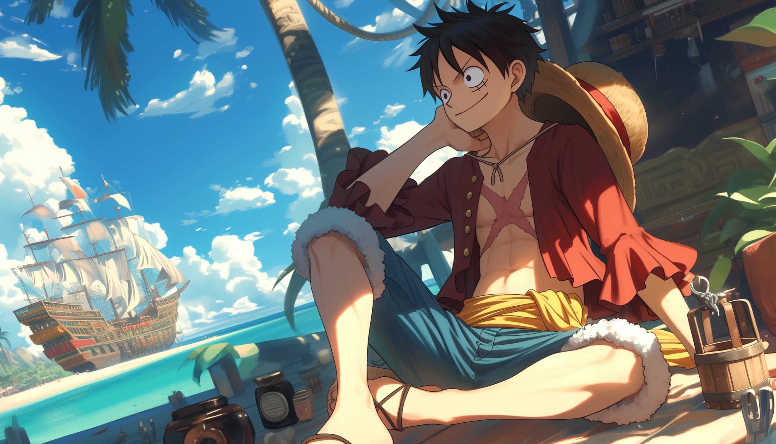 Monkey D. Luffy - One Piece Anime at 640 x 960 iPhone 4 size wallpapers HD quality