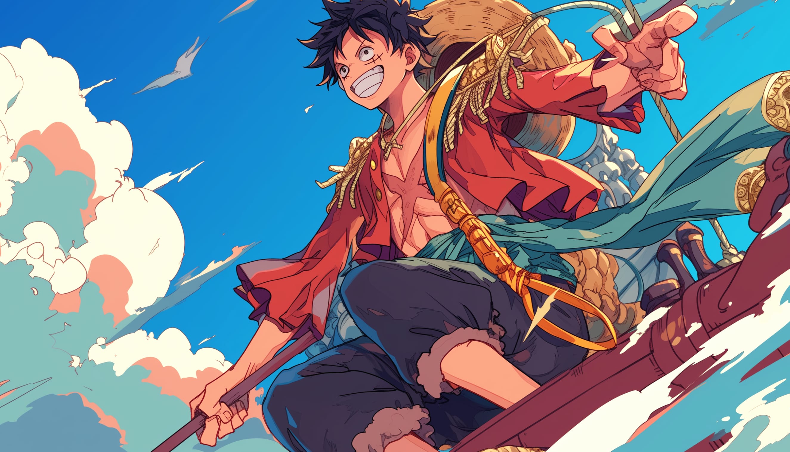 Monkey D. Luffy - One Piece Anime Adventure at 320 x 480 iPhone size wallpapers HD quality