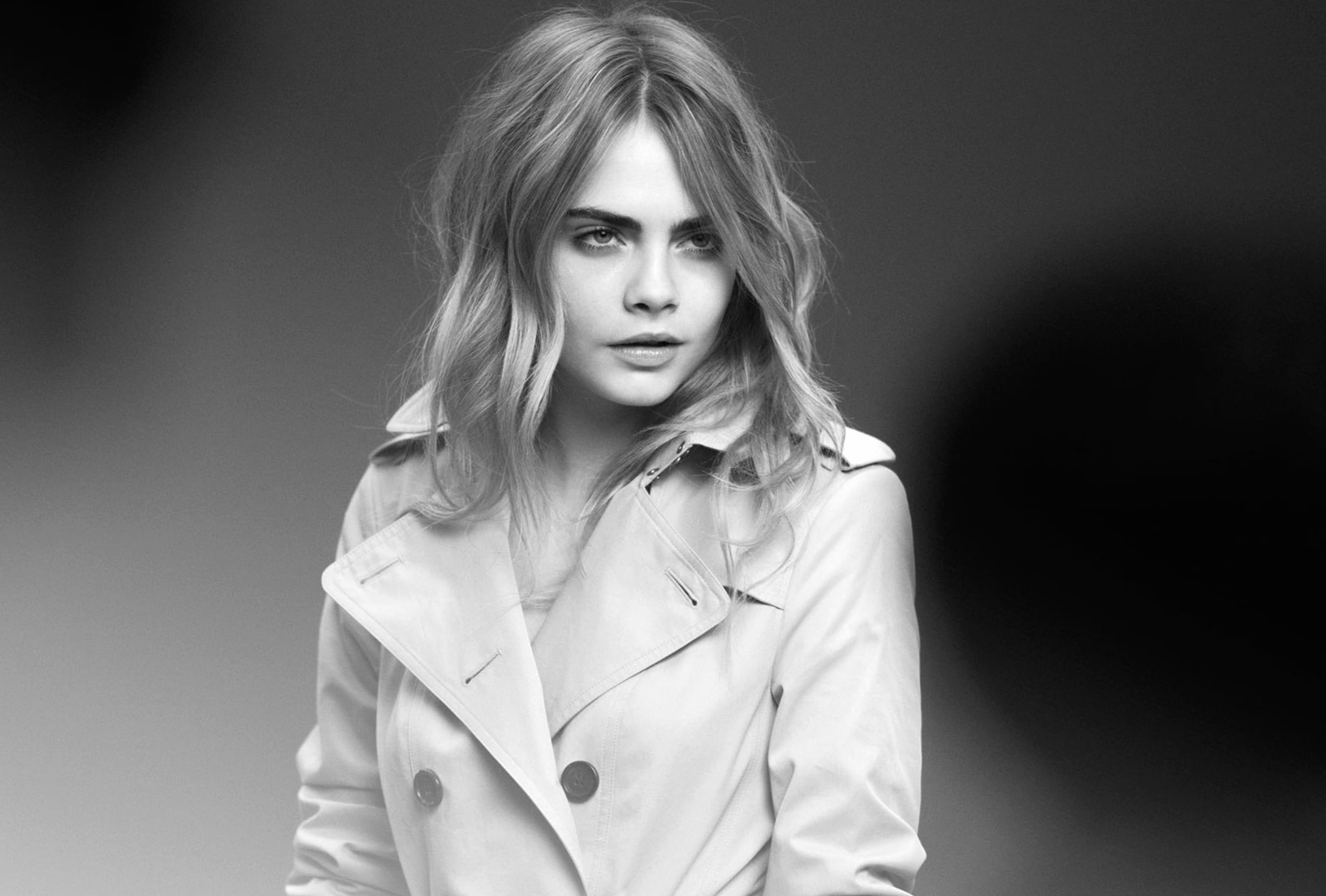 Monochrome Model Actress English Celebrity Cara Delevingne wallpapers HD quality