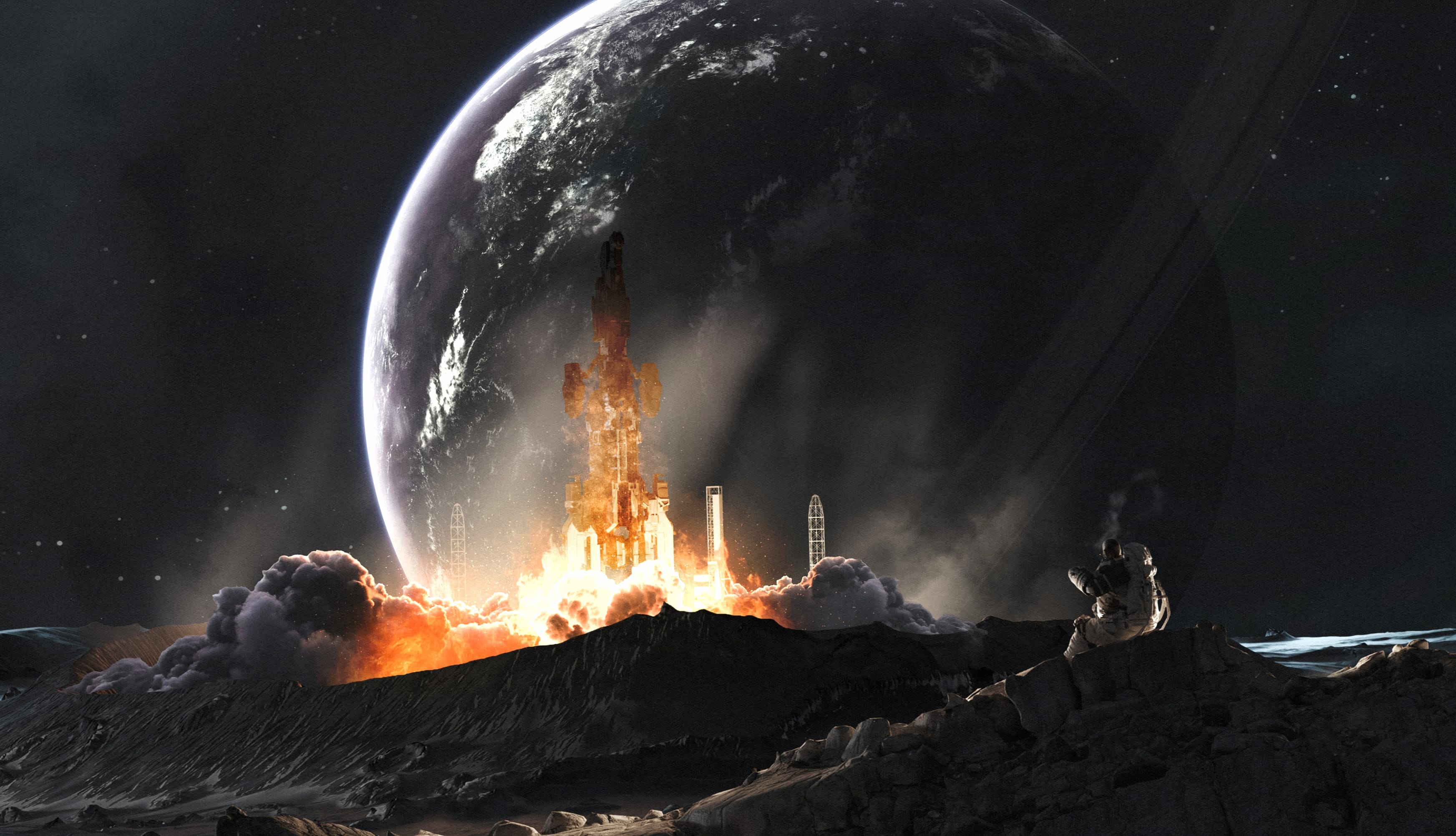 Moon Rocket launch wallpapers HD quality