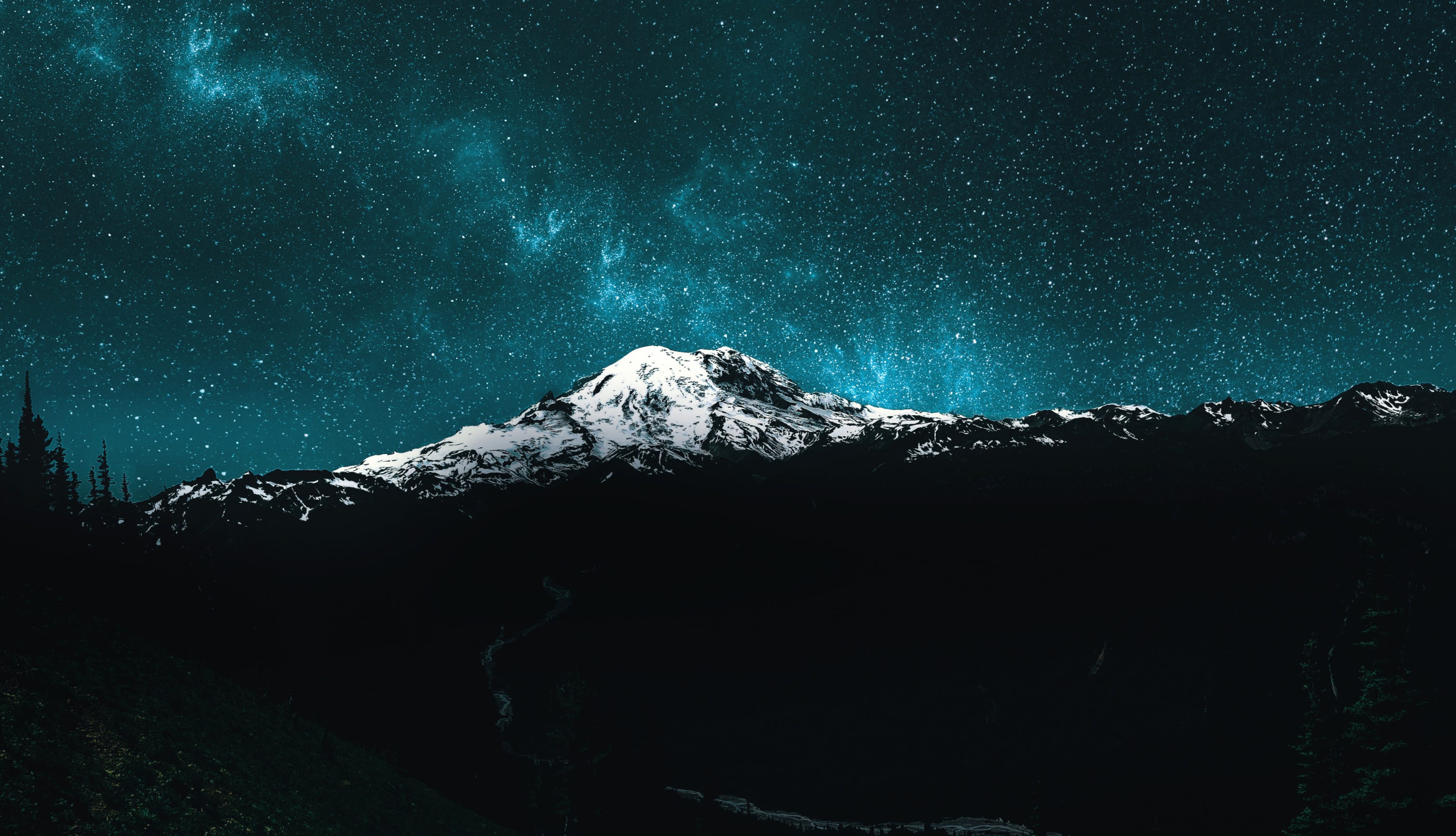 Mount Rainier Night sky wallpapers HD quality