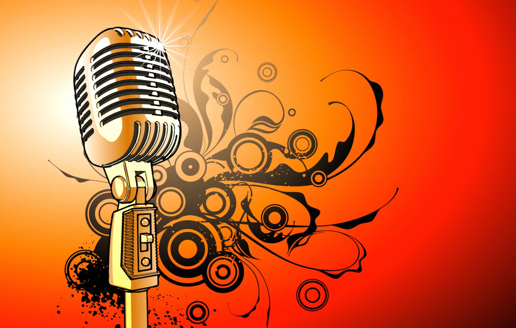 Music Microphone at 640 x 960 iPhone 4 size wallpapers HD quality