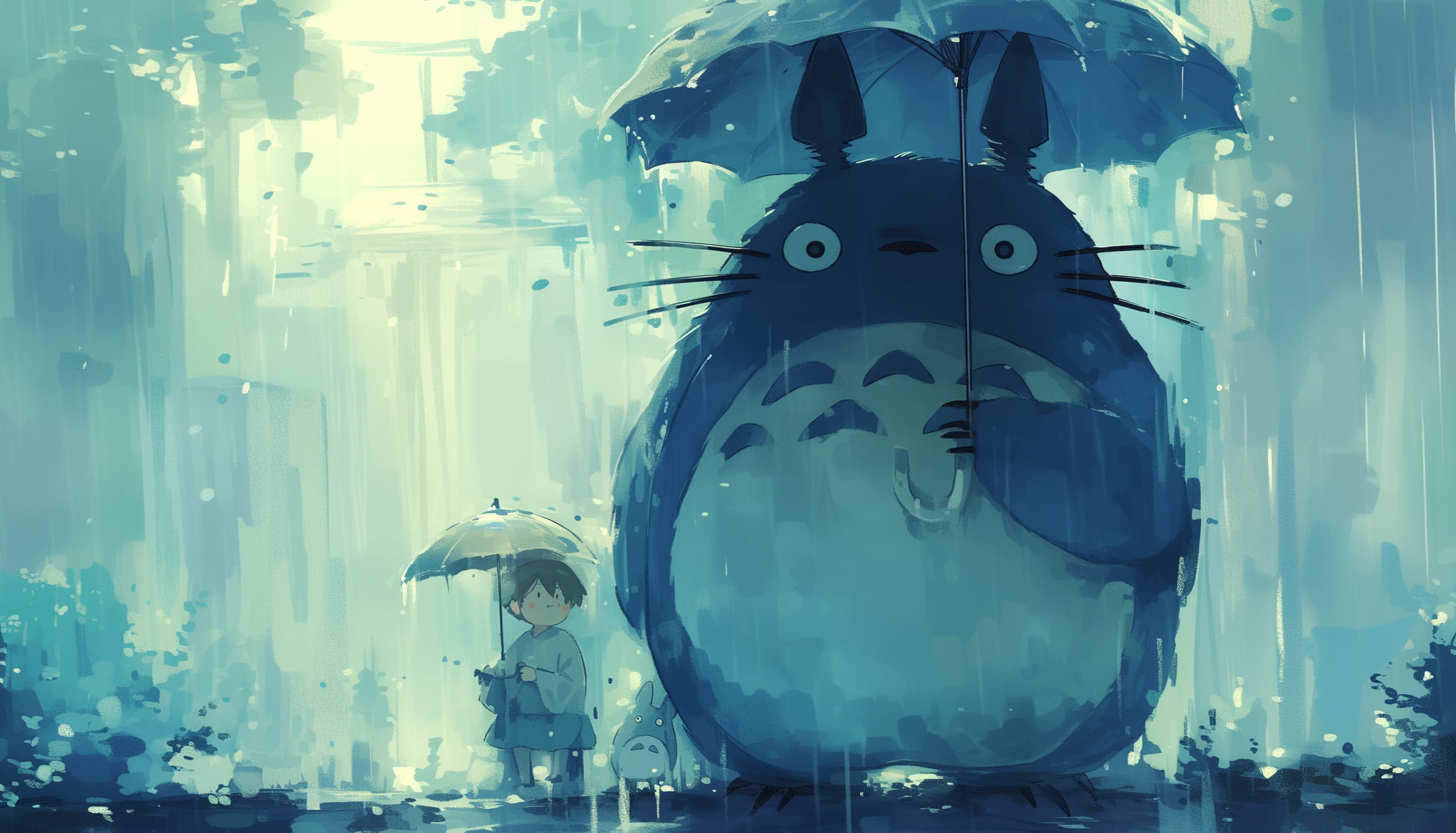 My Neighbor Totoro Anime Rain Scene wallpapers HD quality