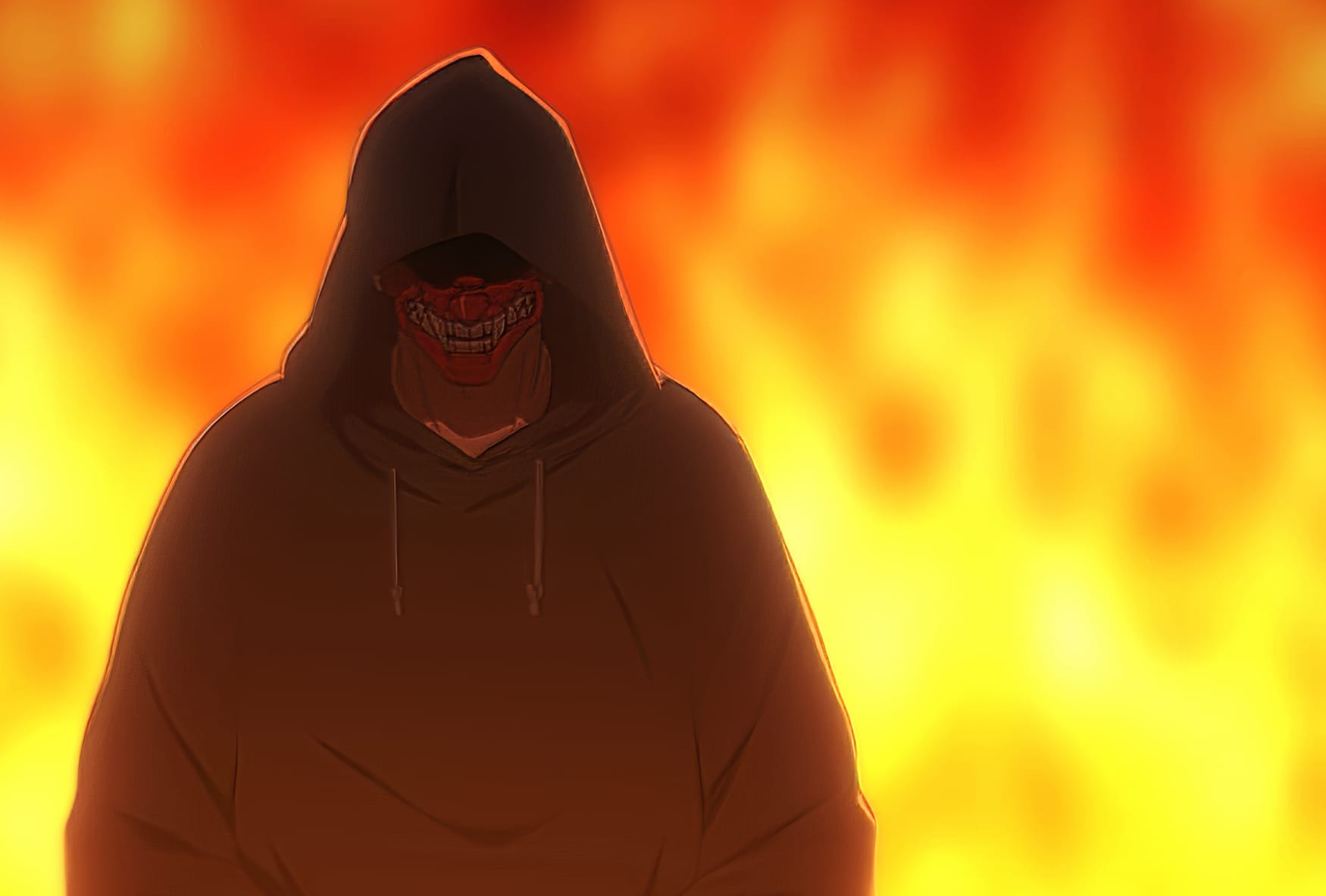 Mysterious Ninja Kamui in Flames - HD Anime Wallpaper wallpapers HD quality