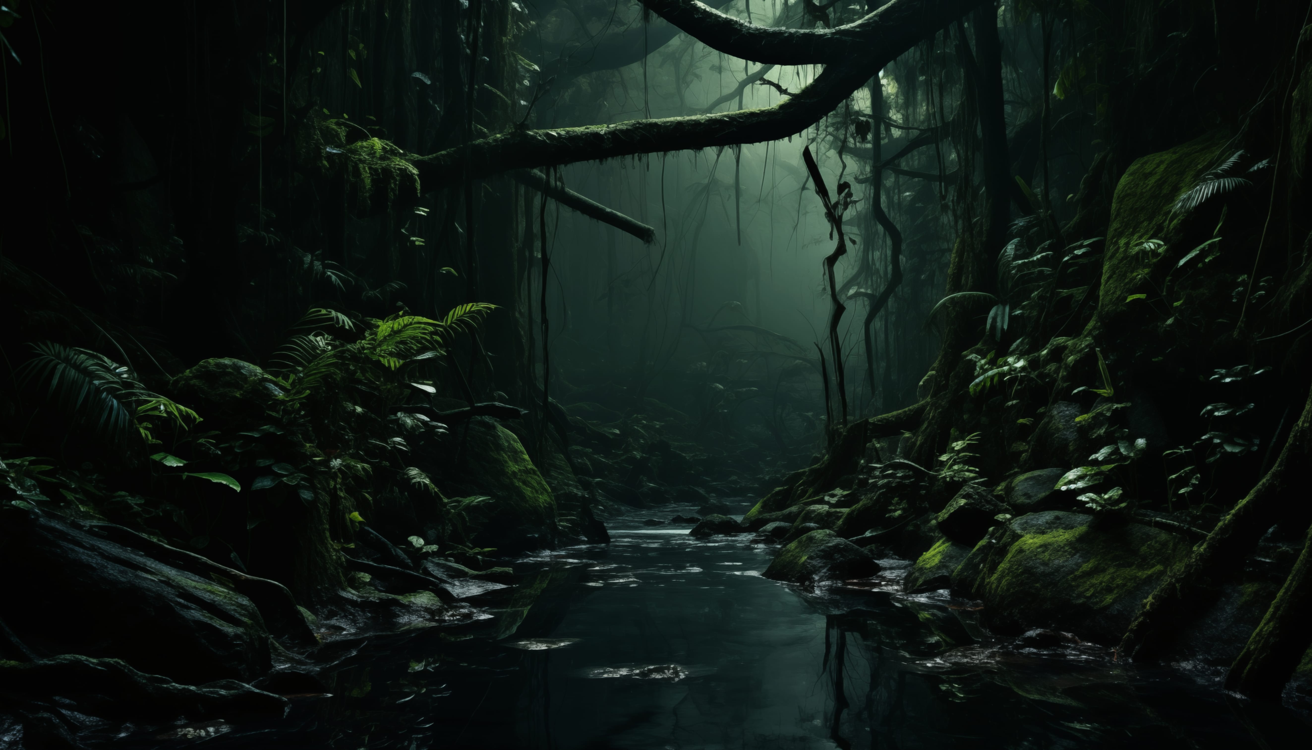 Mystical Rainforest Stream at 640 x 1136 iPhone 5 size wallpapers HD quality