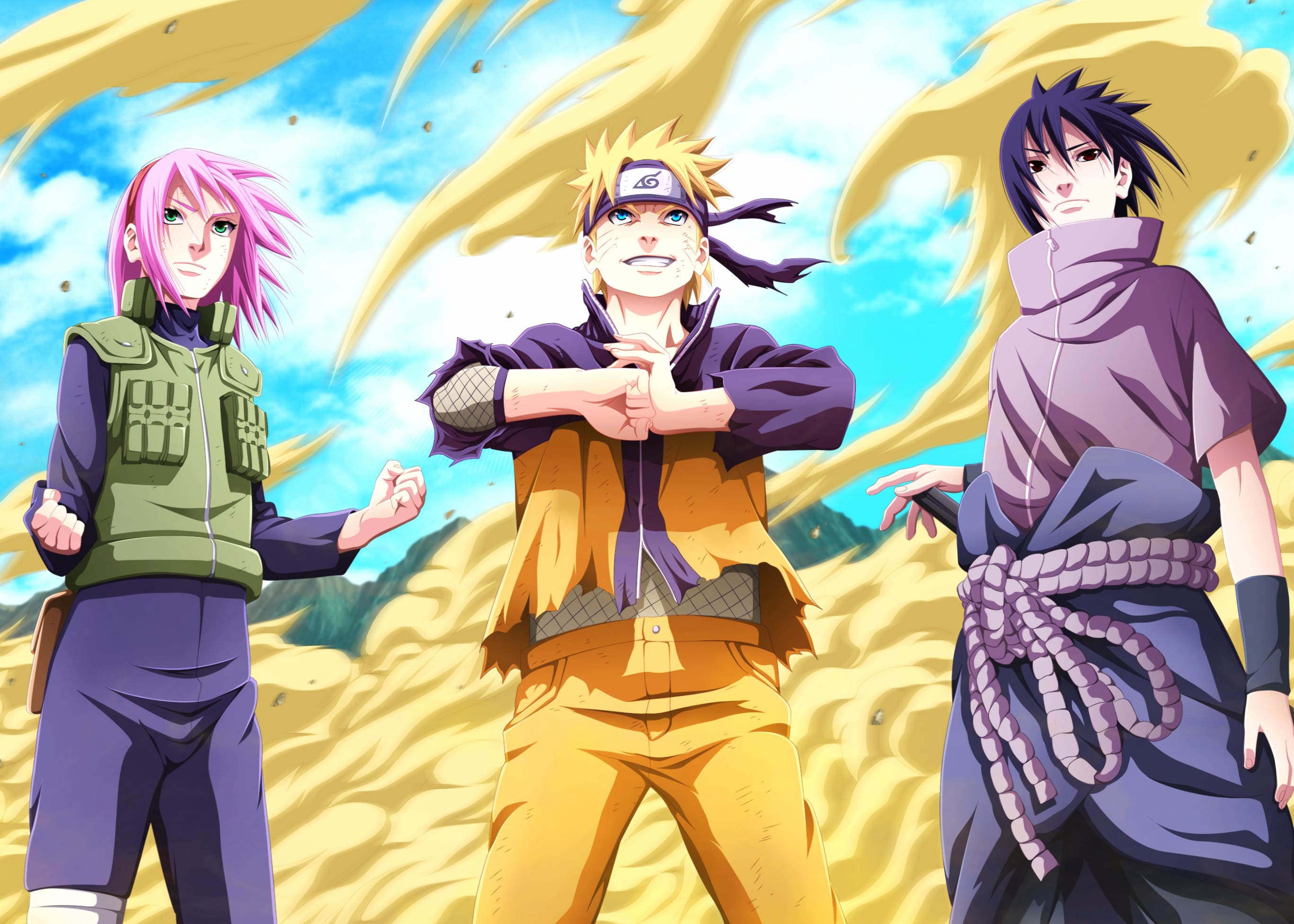 Naruto Trio Sasuke, Sakura, and Naruto wallpapers HD quality