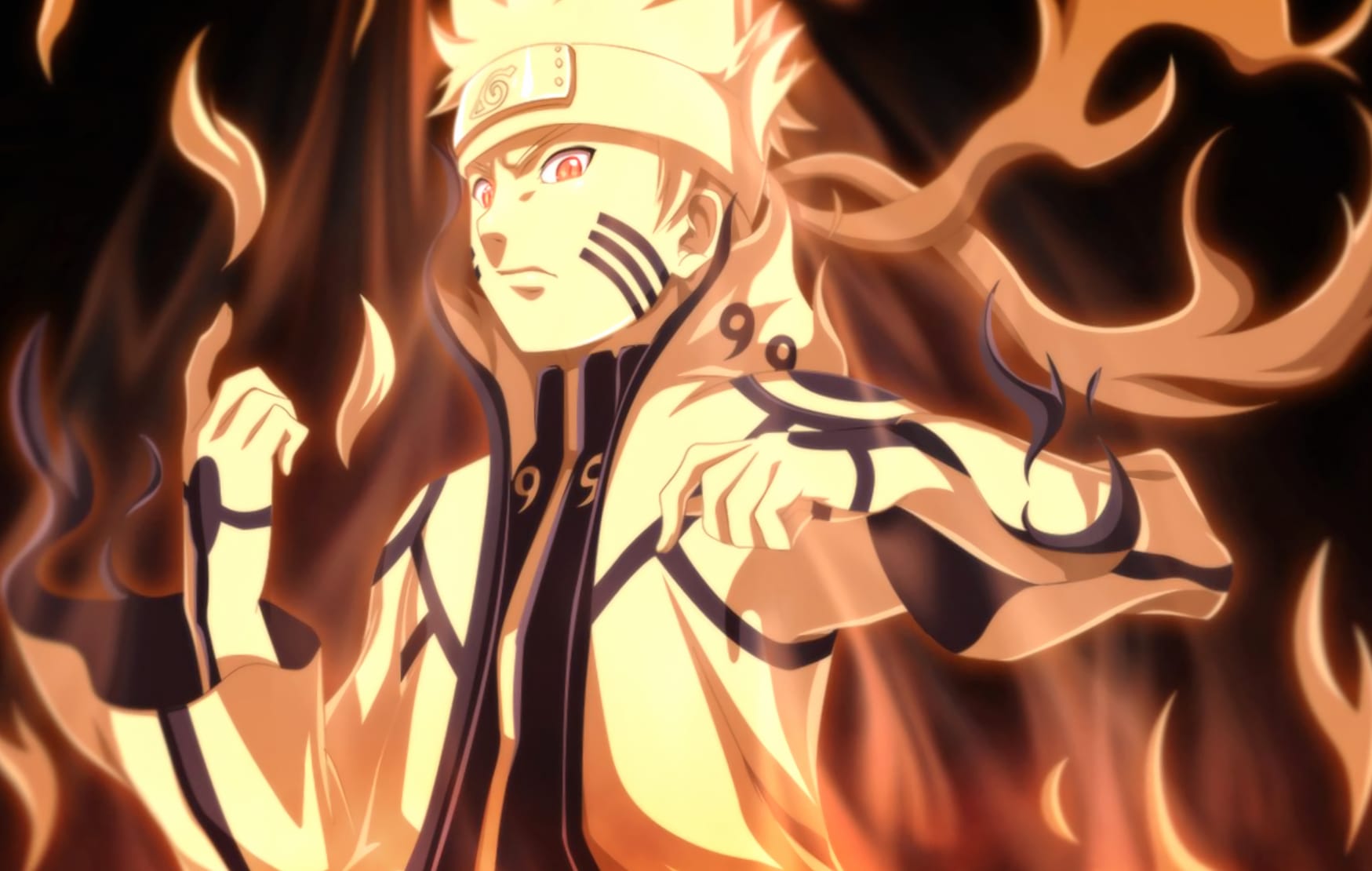 Naruto Uzumaki Fiery Essence at 2048 x 2048 iPad size wallpapers HD quality