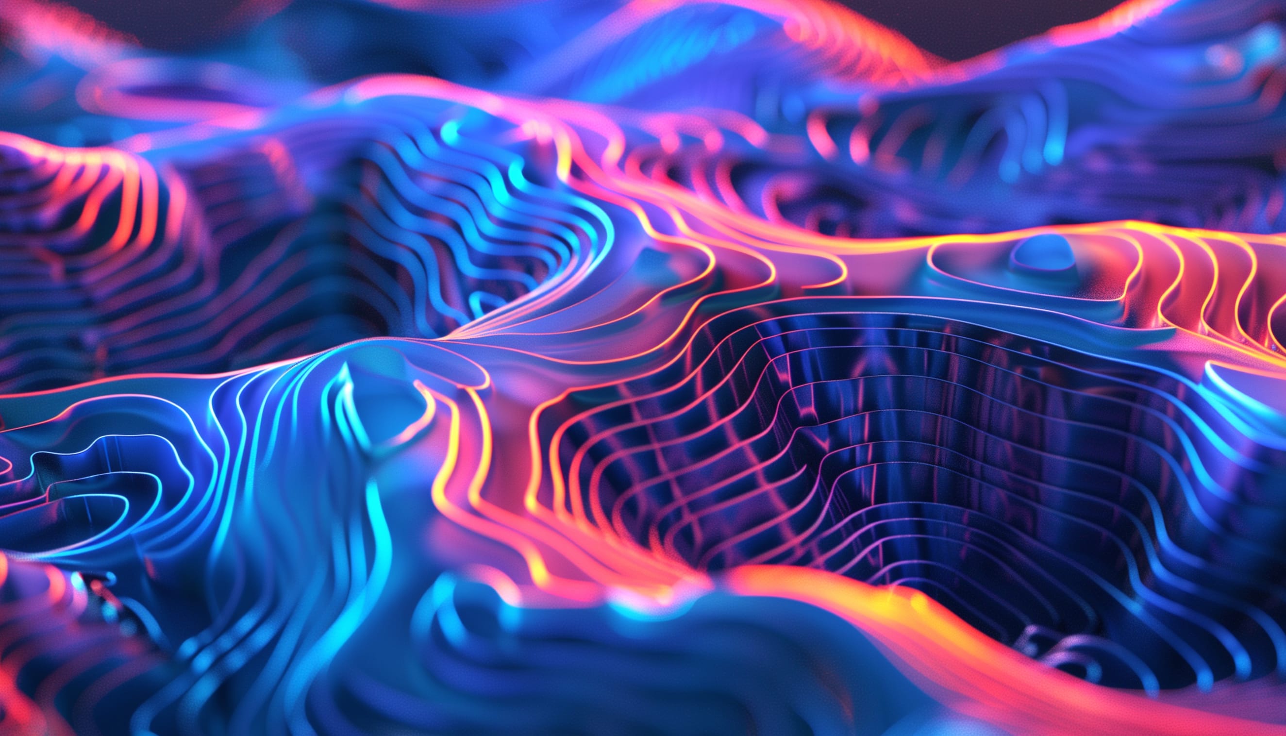 Neon Topography Abstract wallpapers HD quality